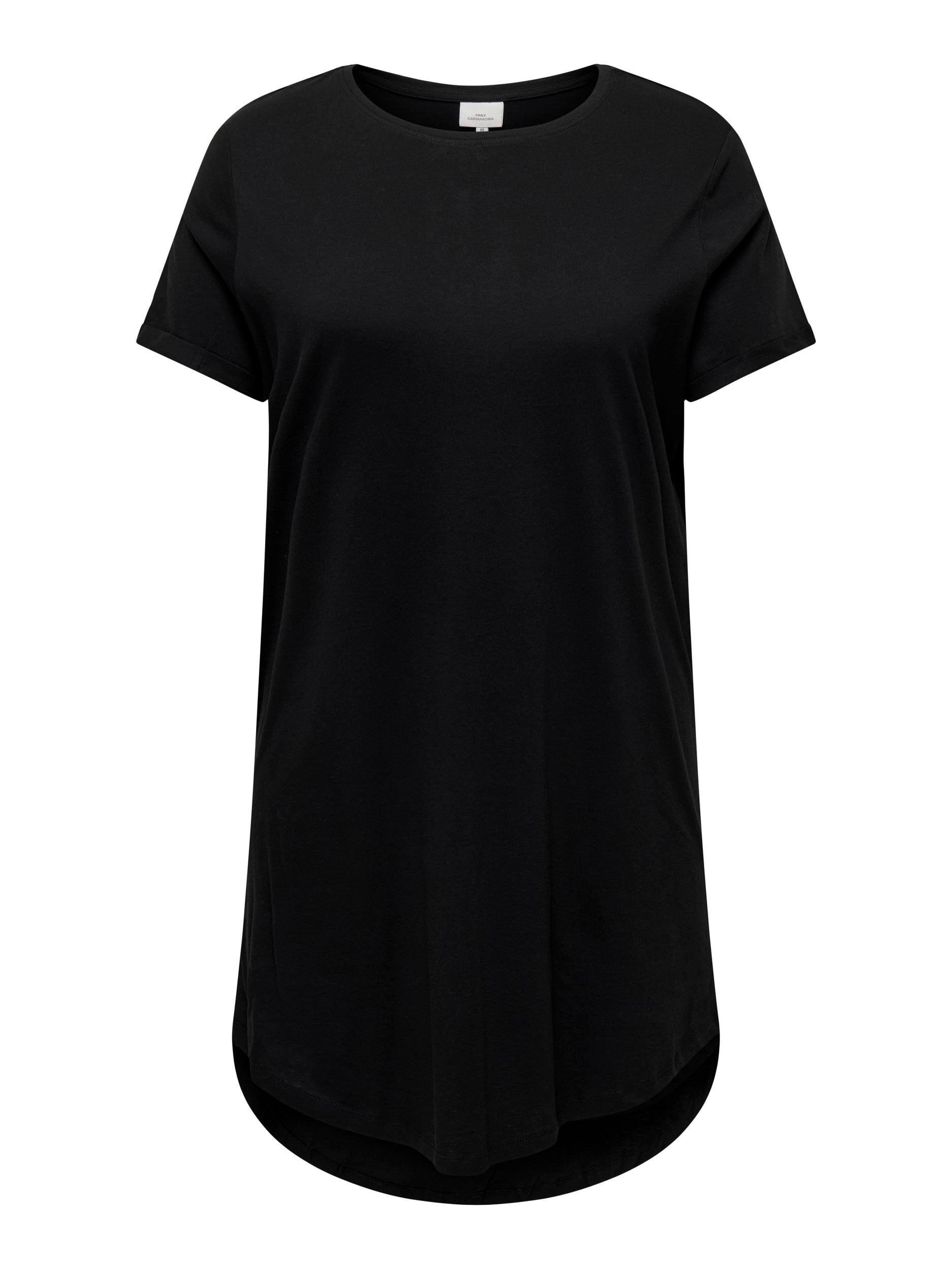 ONLY CARMAKOMA Minikleid »CARMAY LIFE S/S DRESS JRS«, mit überschnittenen Schultern und abgerundetem Saum