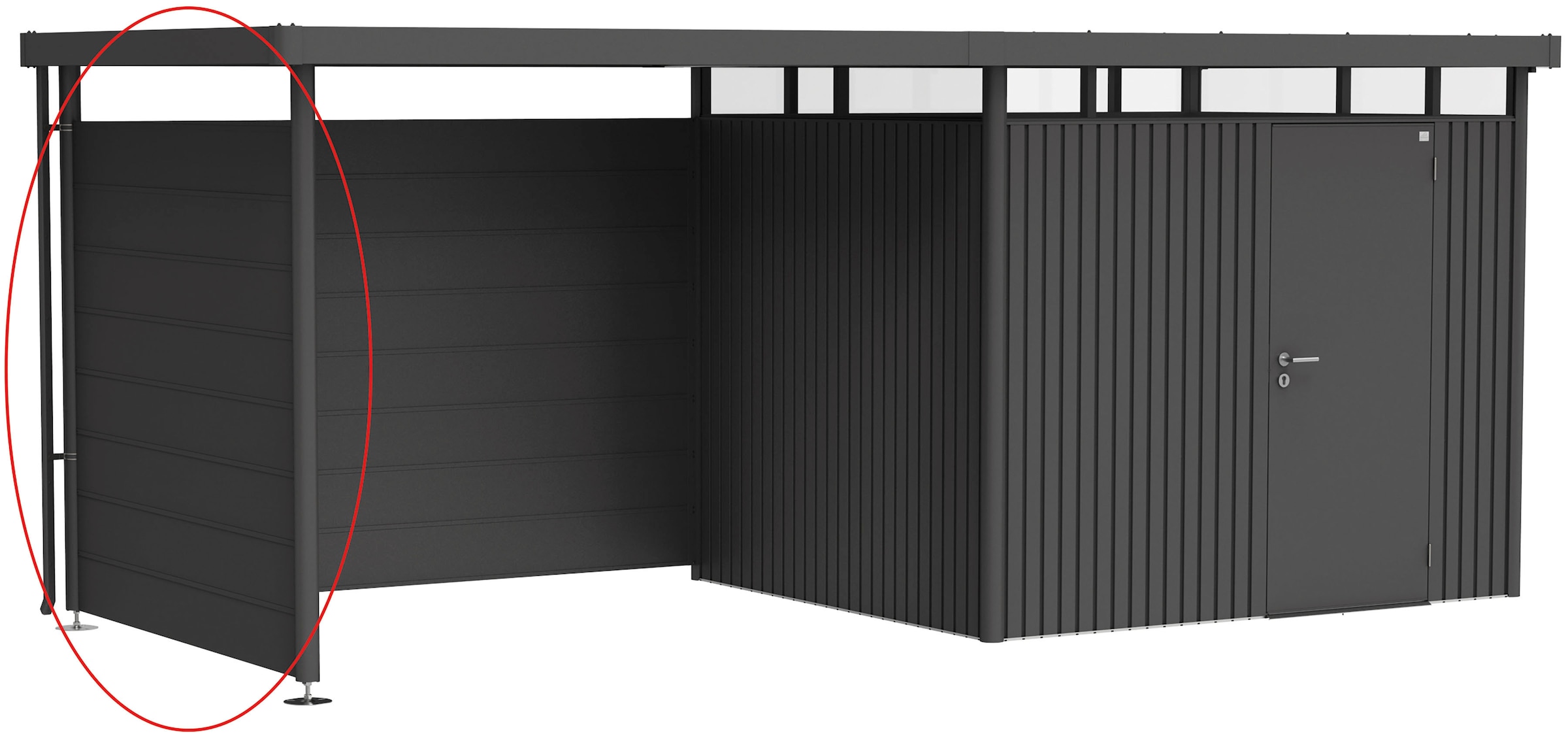 Bild von Biohort Gerätehaus-Seitenwand »HighLine«, dunkelgrau-metallic