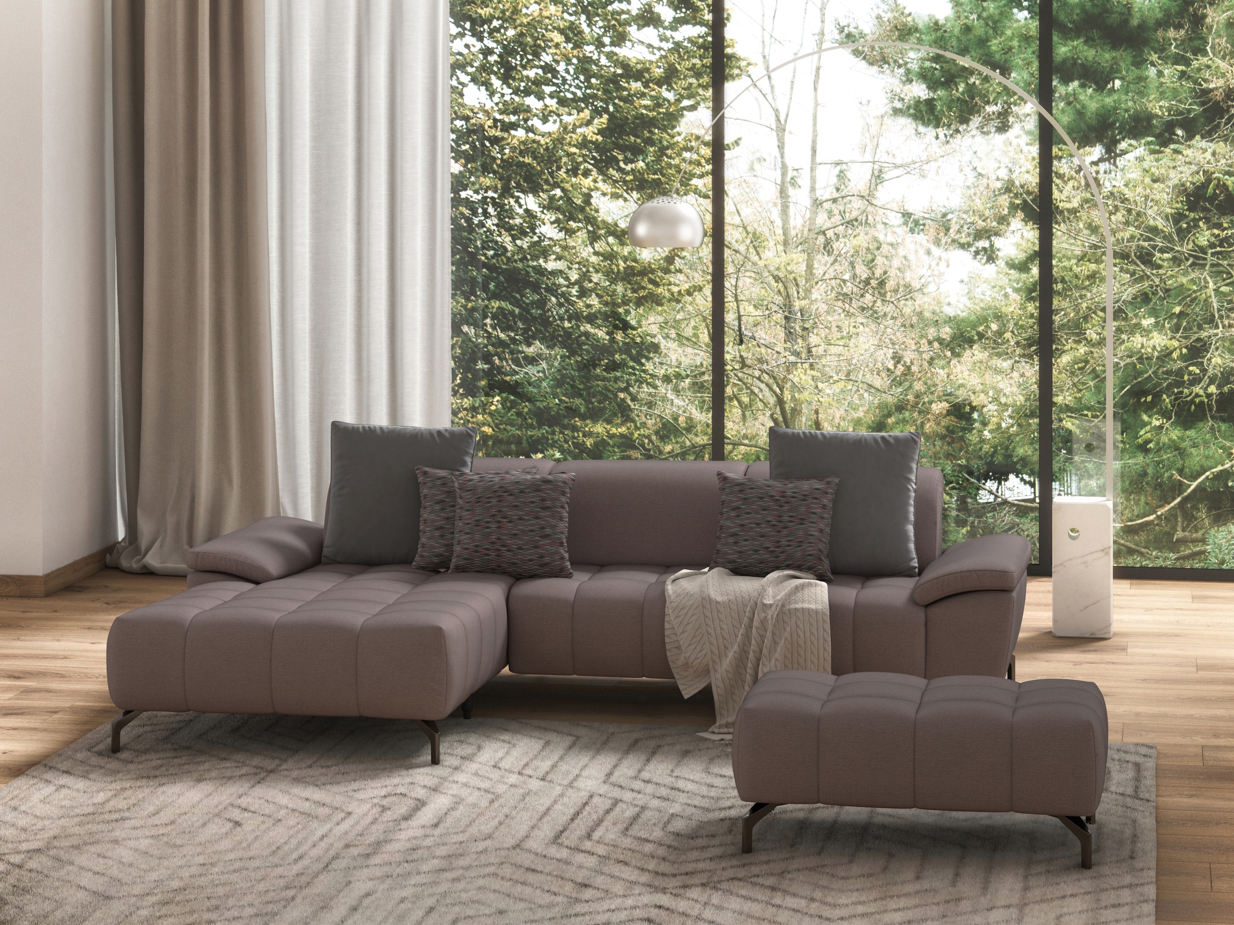 sit&more Ecksofa »Cool L-Form«, wahlweise mit Kopfteilverstellung und Vorziehsitz, motorisch