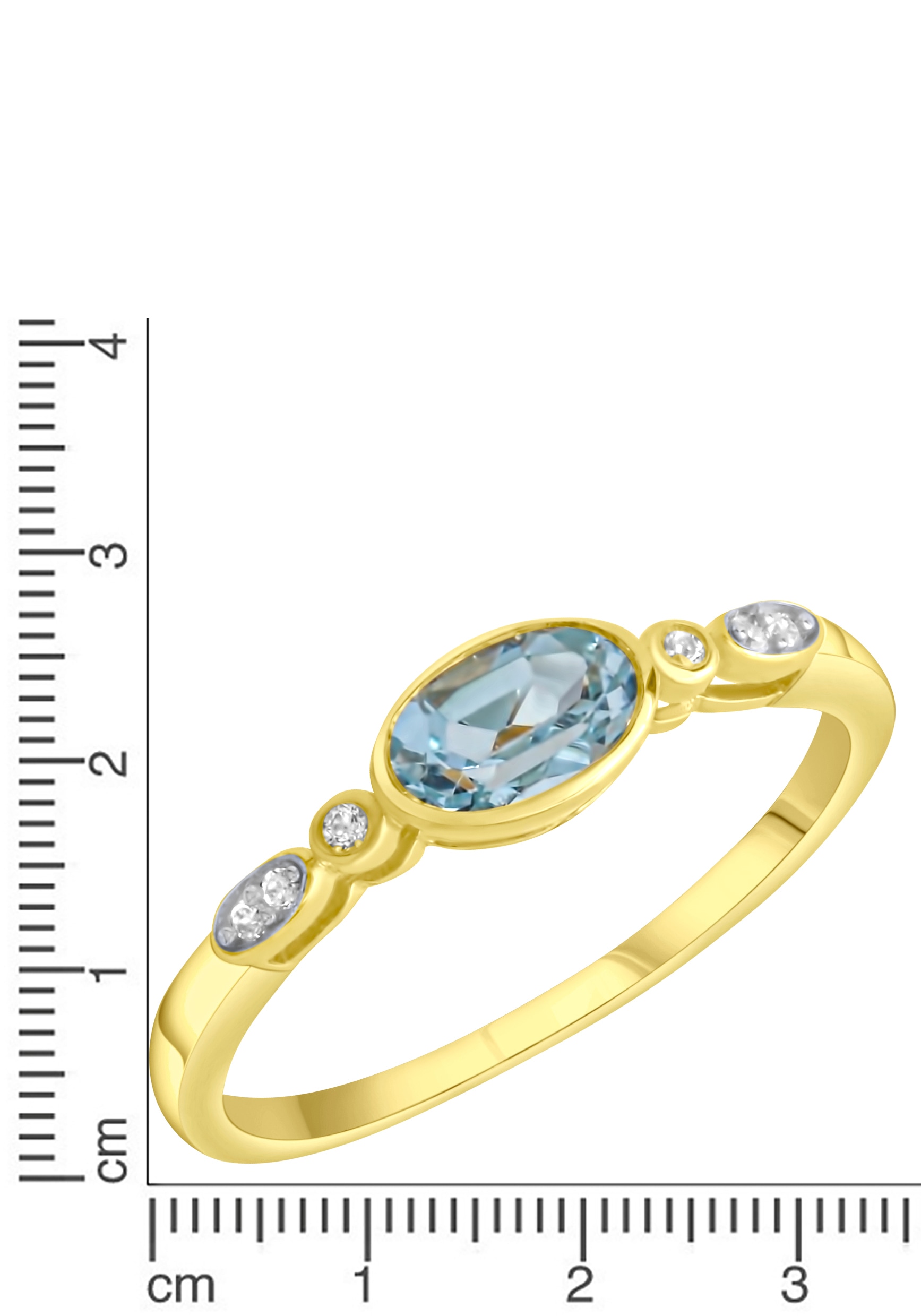 Firetti Fingerring »Schmuck Geschenk Silber 925 Silberring« mit Blautopas (behandelt), Zirkonia (synth.)