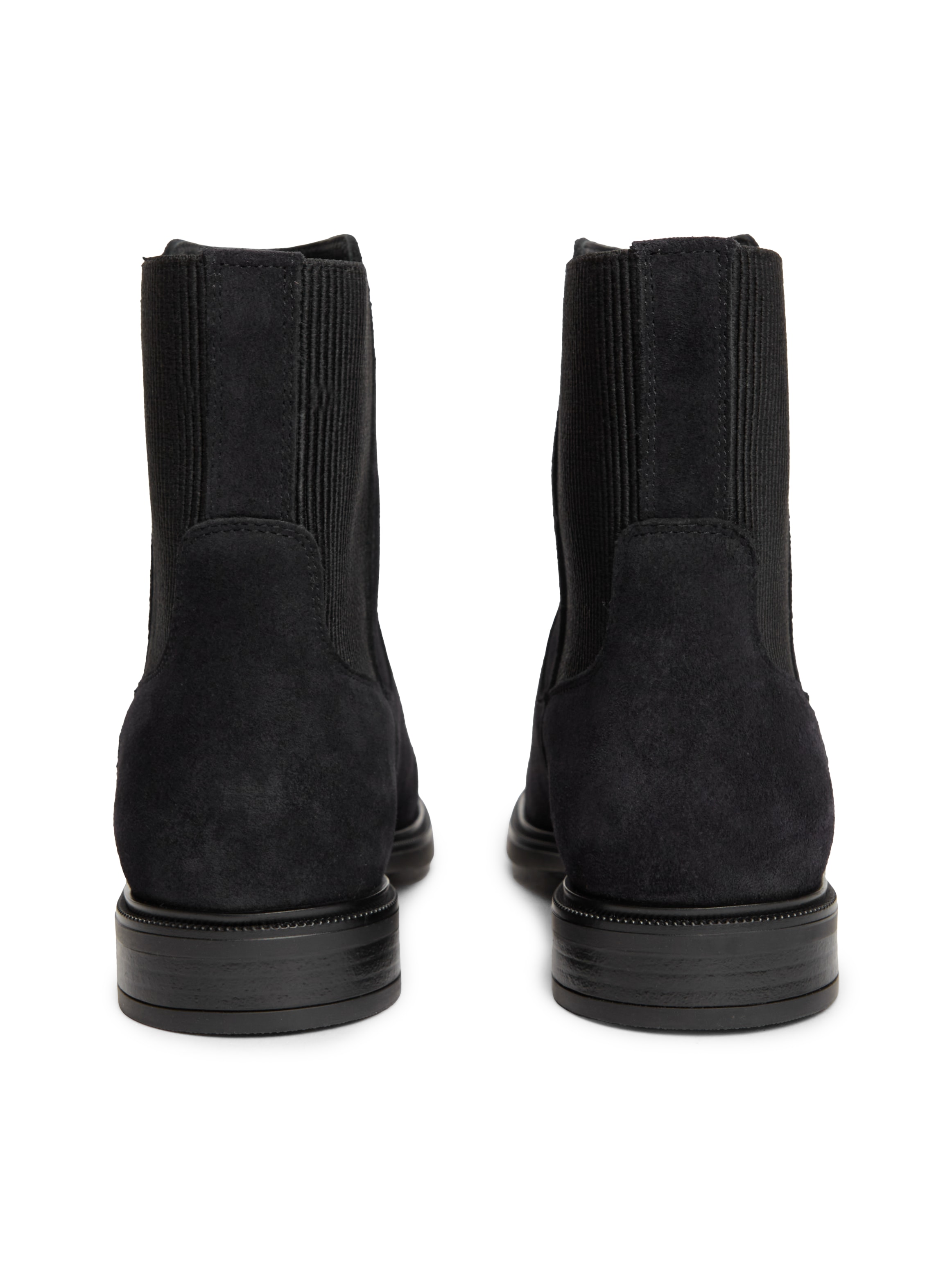Tommy Hilfiger Chelseaboots »ENAMEL FLAG SUEDE ANKLE CHELSEA«  Blockabsatz, Businessboots mit breitem Stretcheinsatz