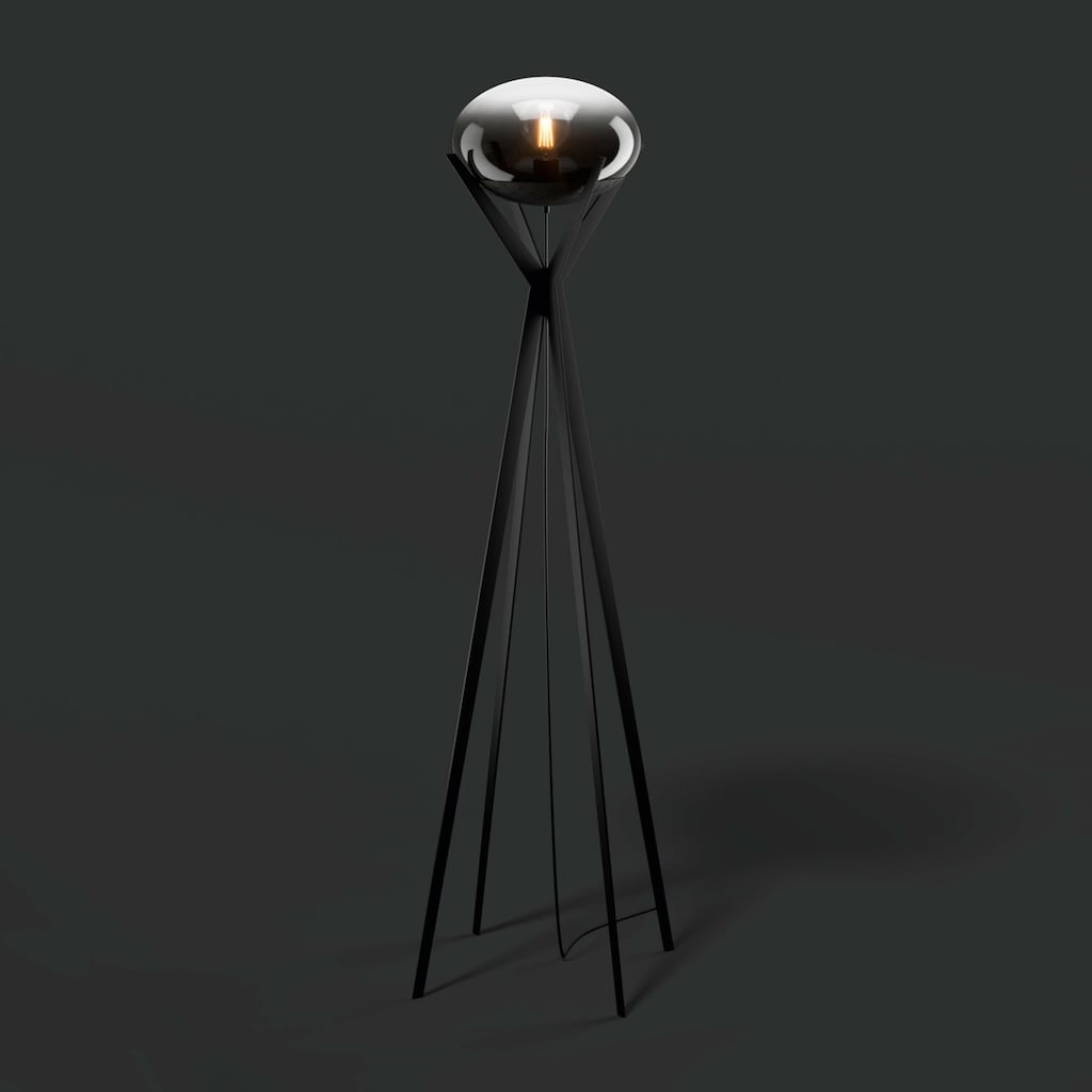 JOOP! Stehlampe »CURVES LIGHTS«, mit Extra-White-Glaskugel mit feinem Farbverlauf zu Rauchglas-Optik