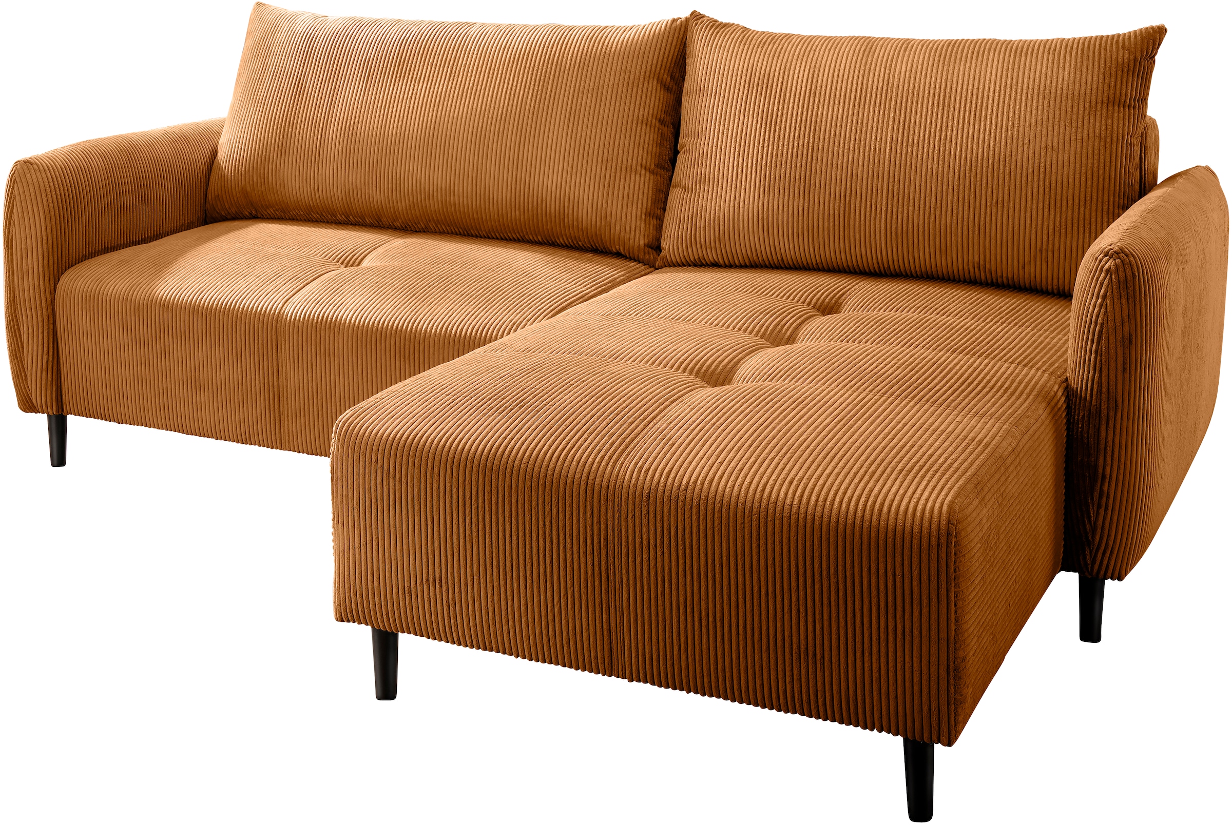 INOSIGN Ecksofa »Mara, L-Form, aktueller Cord Bezug und tolle Farben, schmale Armlehnen«, whlw. mit Bettfunktion,Recamiere links/rechts montierbar, Breite 238cm