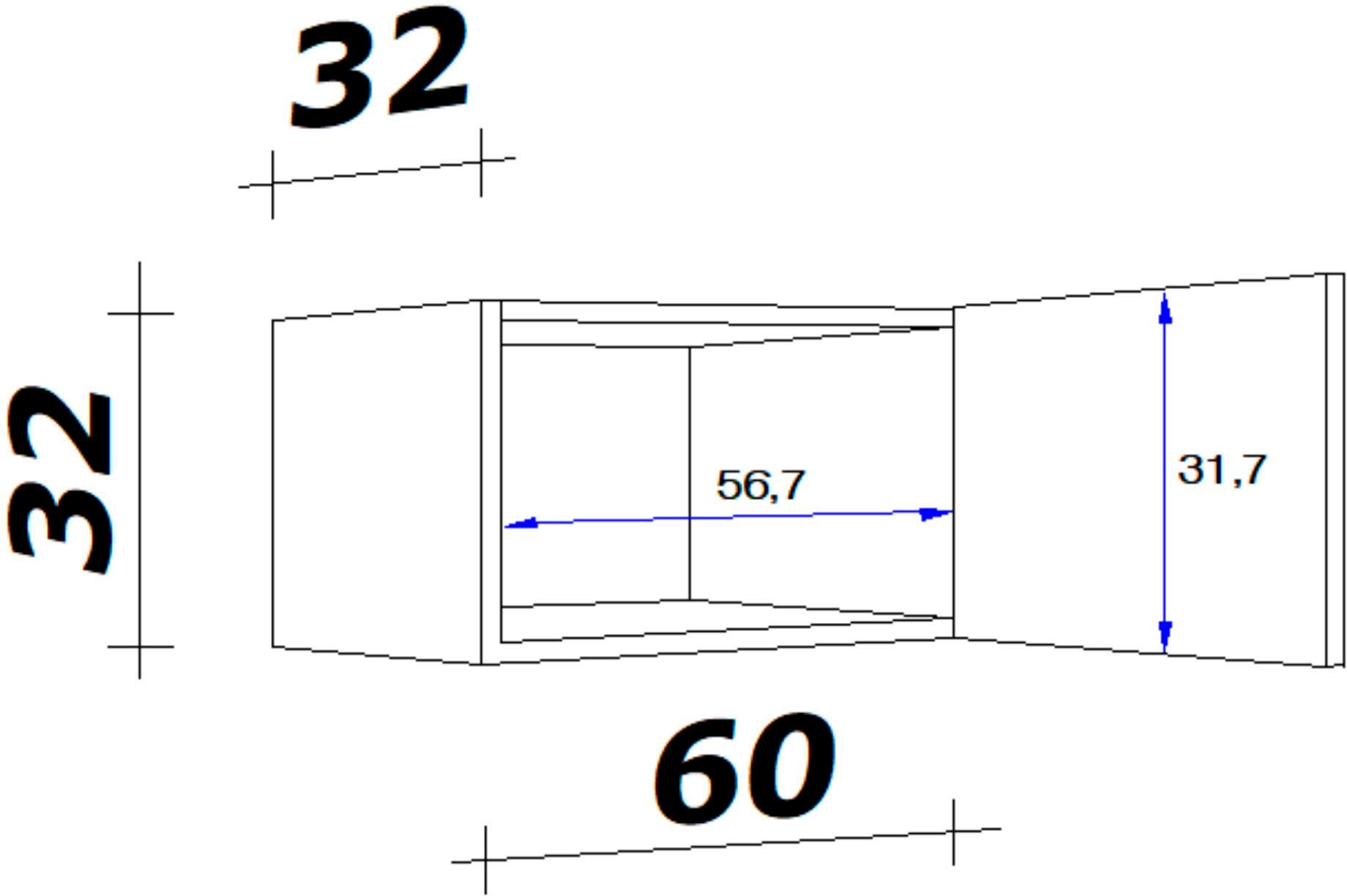 Flex-Well Kurzhängeschrank »Nano«, (B x H x T) 60 x 32 x 32 cm