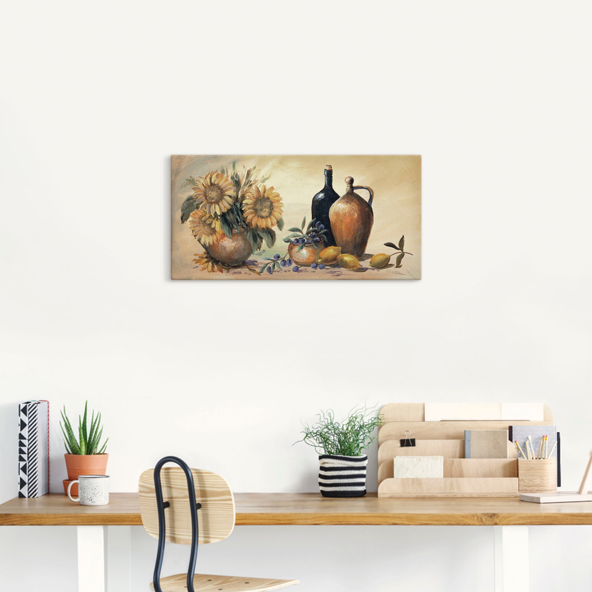 Artland Wandbild »Stillleben mit Sonnenblumen«, Vasen & Töpfe, (1 St.), als Leinwandbild, Poster, Wandaufkleber in verschied. Größen