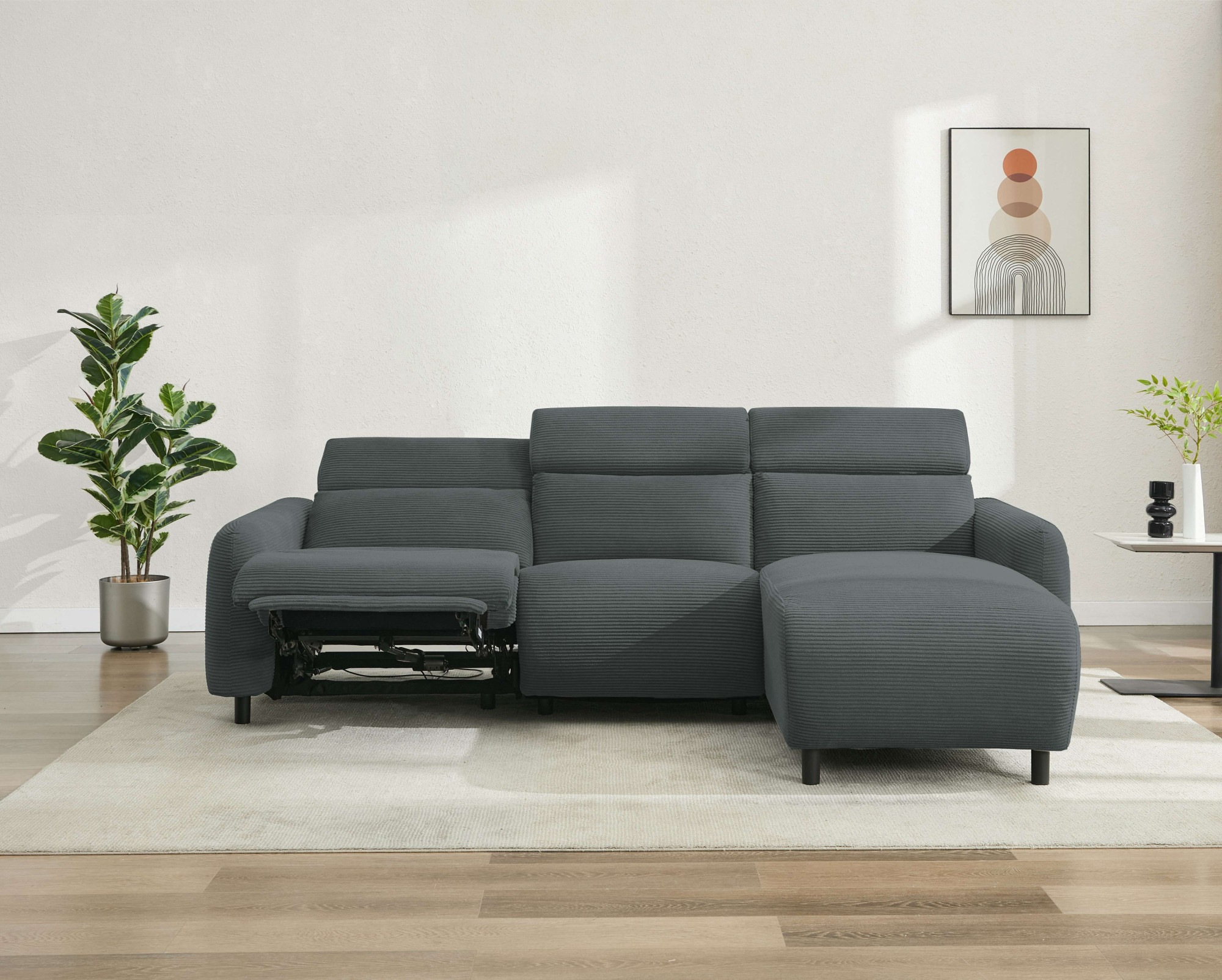 Home affaire Ecksofa »SKAANE in Cord, L-Form, 274 cm, manuelle u. elektrisc günstig online kaufen