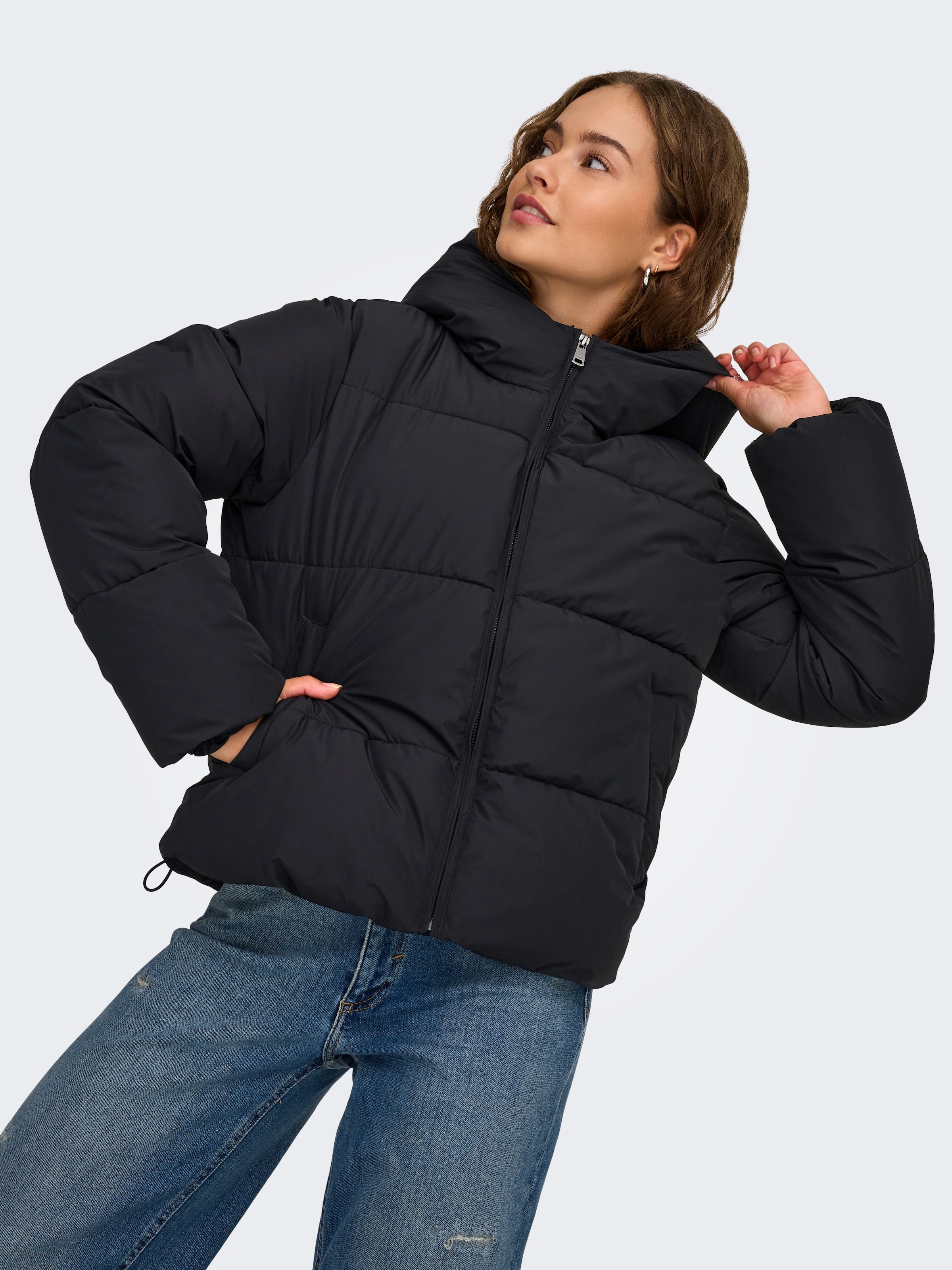 ONLY Steppjacke »ONLJUTA SHORT PUFFER OTW NOOS« mit Kapuze Kunstfaser