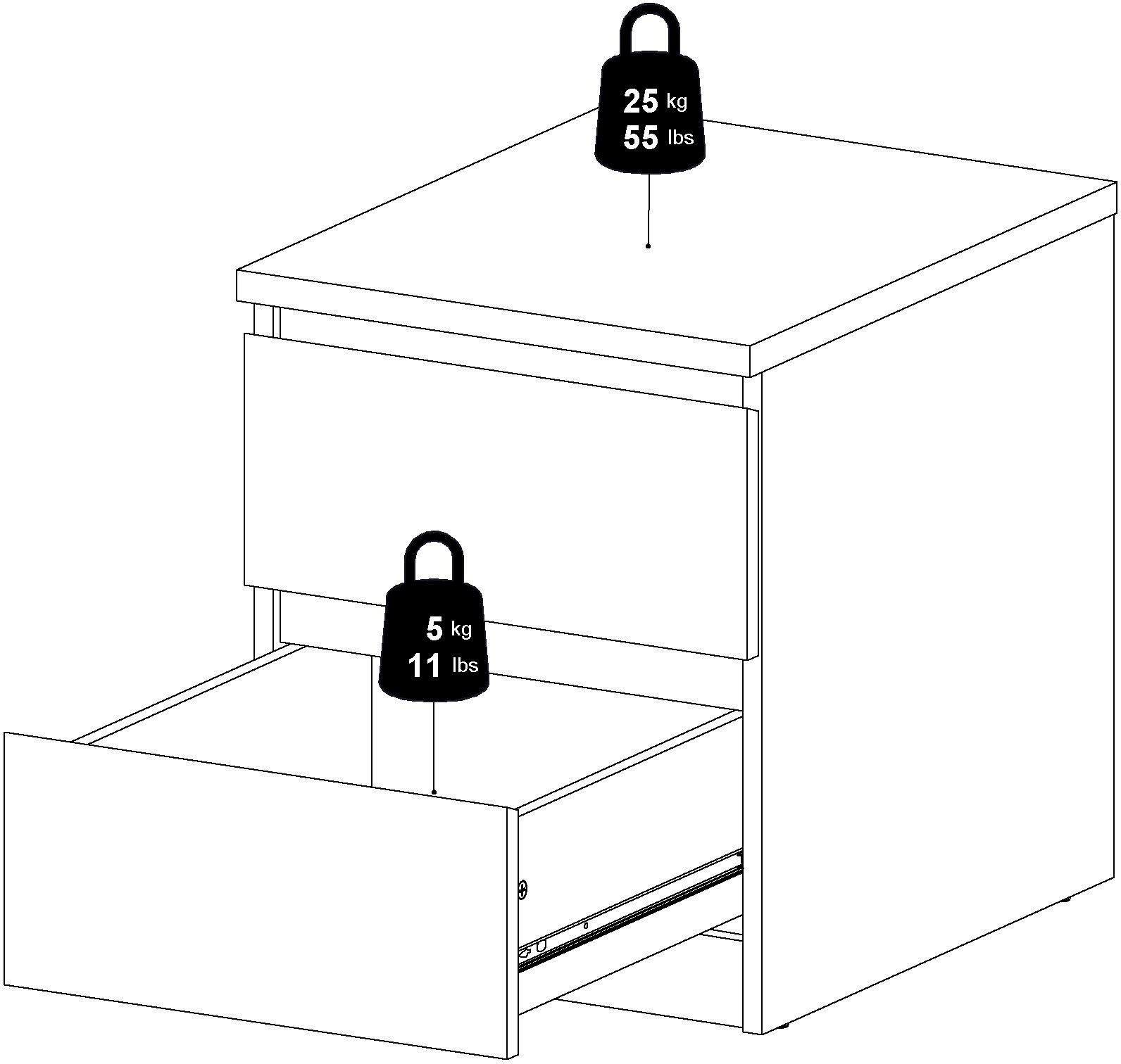 INOSIGN Nachttisch »Naia«, Eleganter Nachttisch mit 2 Schubladen