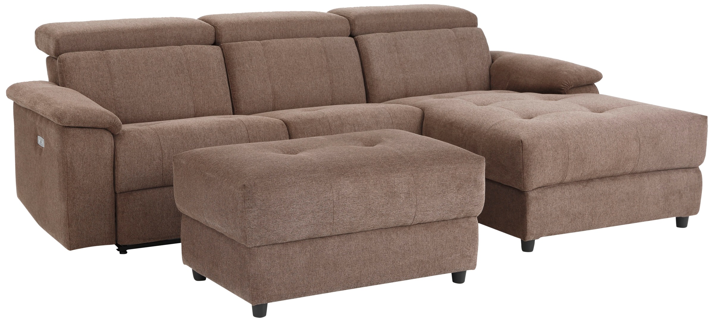 Home affaire Ecksofa »Binado, L-Form,«, mit manueller oder elektrischer Relaxfunktion mit USB-Anschluss