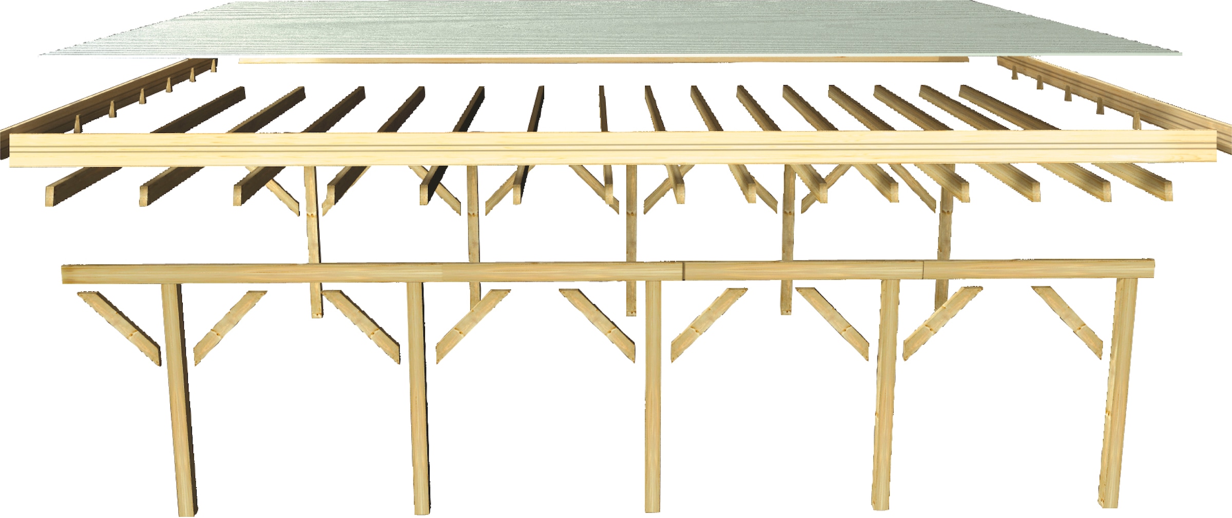 Karibu Einzelcarport »Classic 1«, Holz, 250 cm, braun