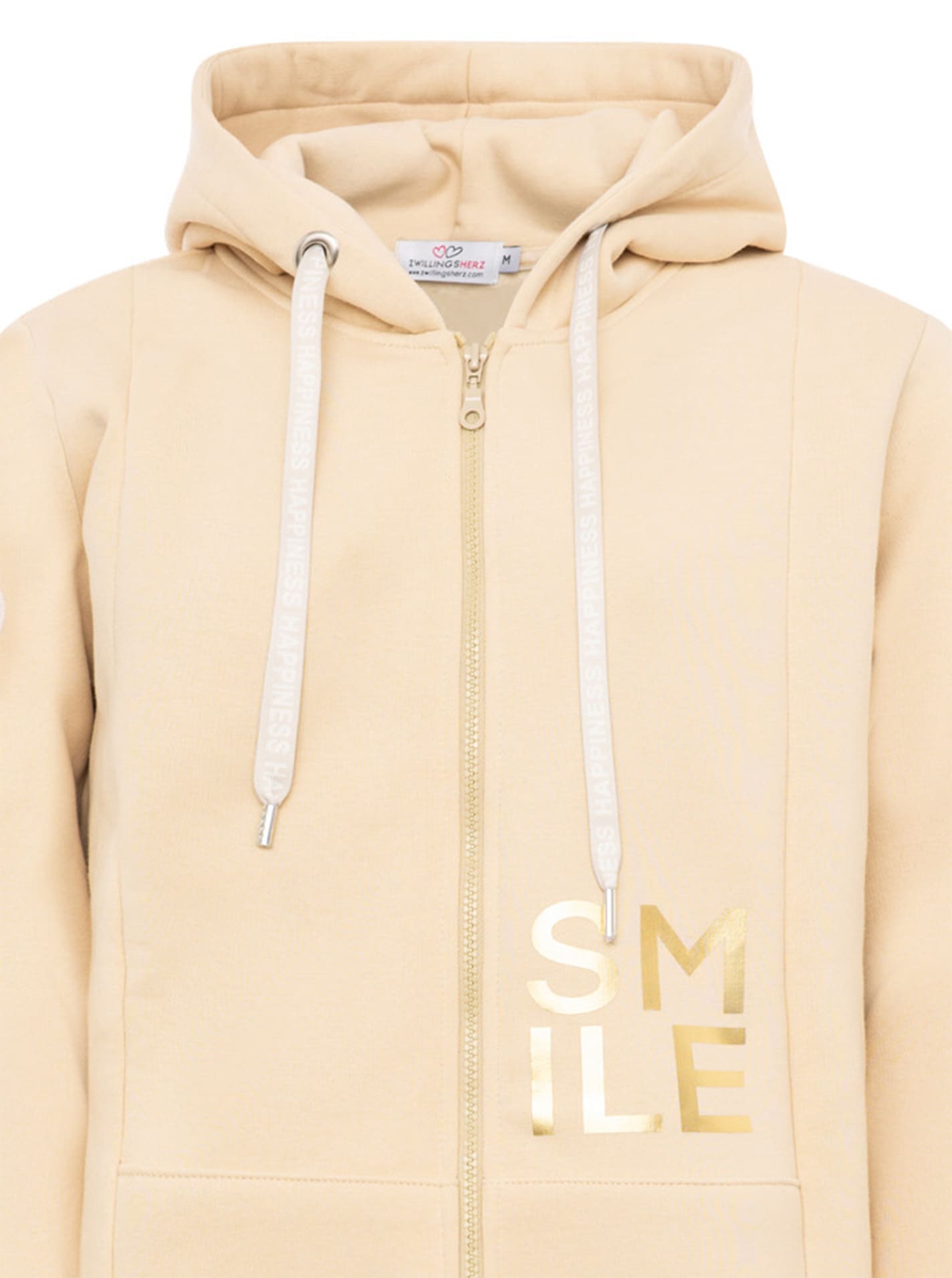 Zwillingsherz Kurzmantel »"Alissa Shiny"« Kapuze, Reißverschluss, glänzender Print, bedrucktes Band