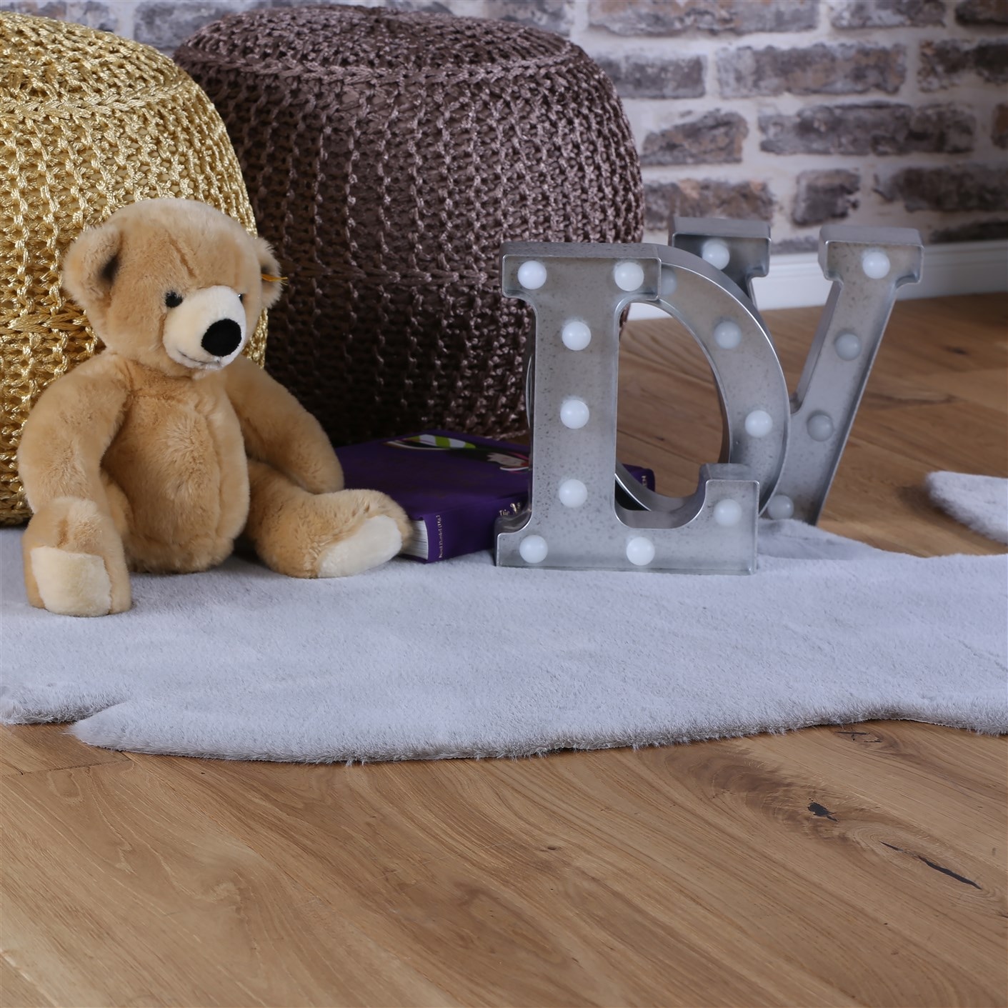 Kayoom Kinderteppich »Lille 862« Motivform 15 mm Höhe Kurzflor, Rabbit, weich flauschig, Wal Kontur