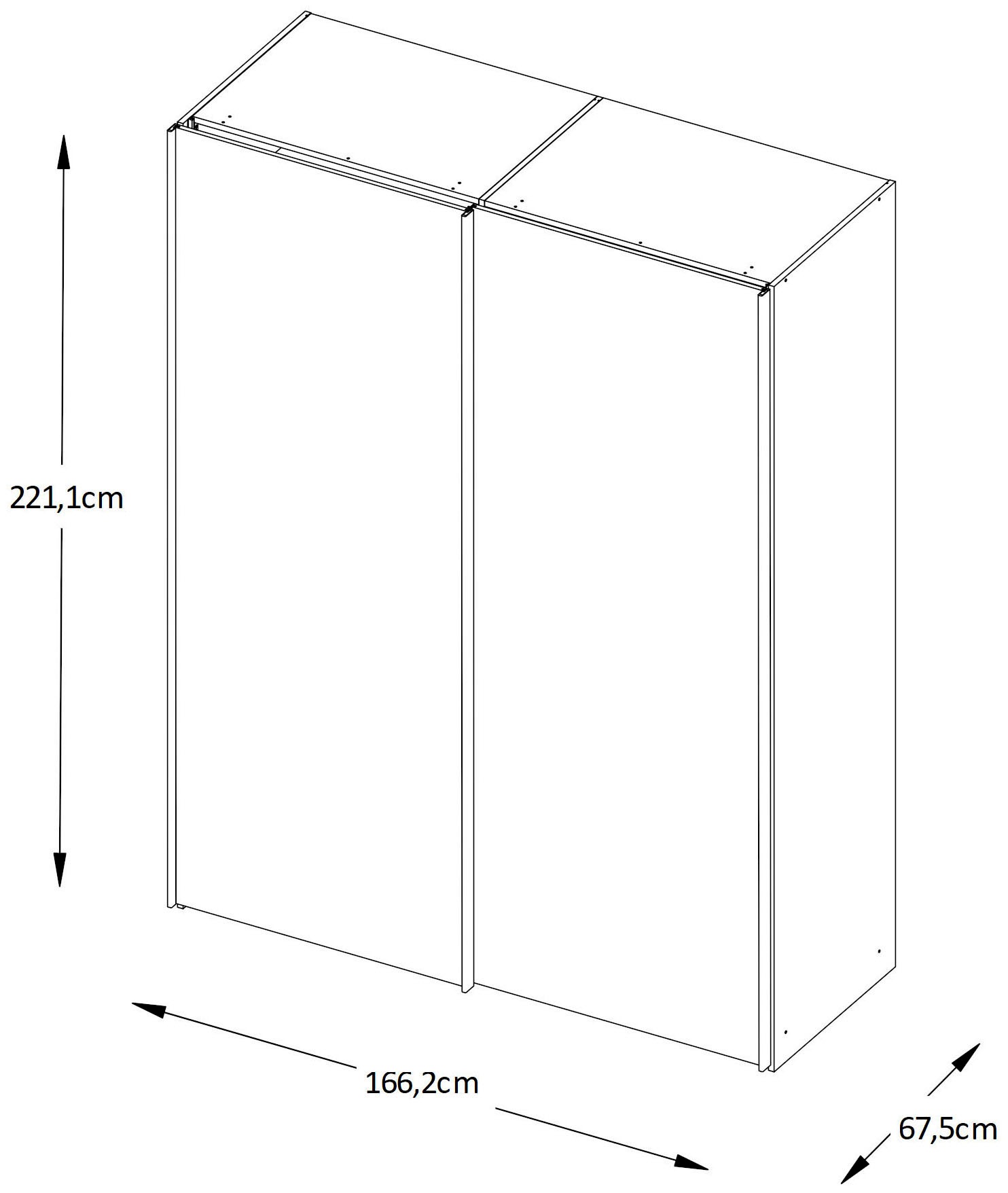 STAUD Schwebetürenschrank »Includo Glas, Made in Germany«