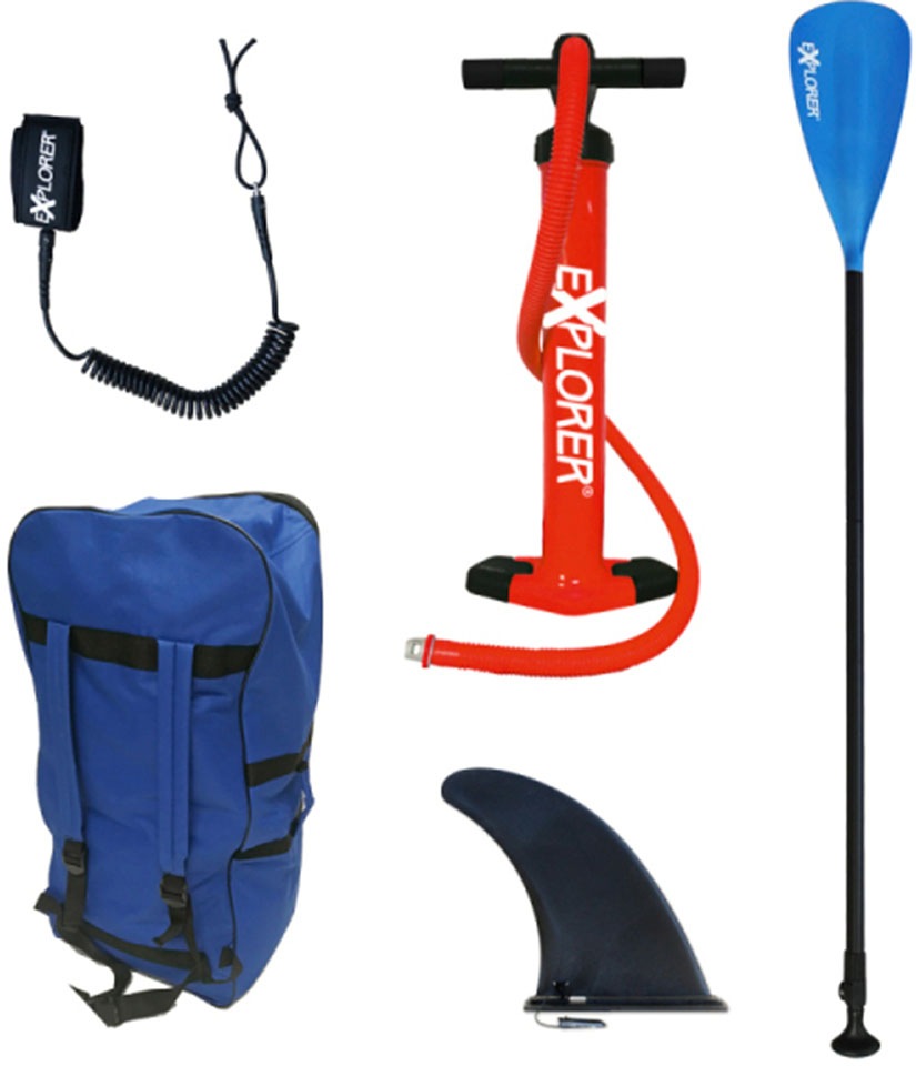 EXPLORER SUP-Board »Tourer«, (6 tlg., mit Paddel, Pumpe und Transportrucksack)