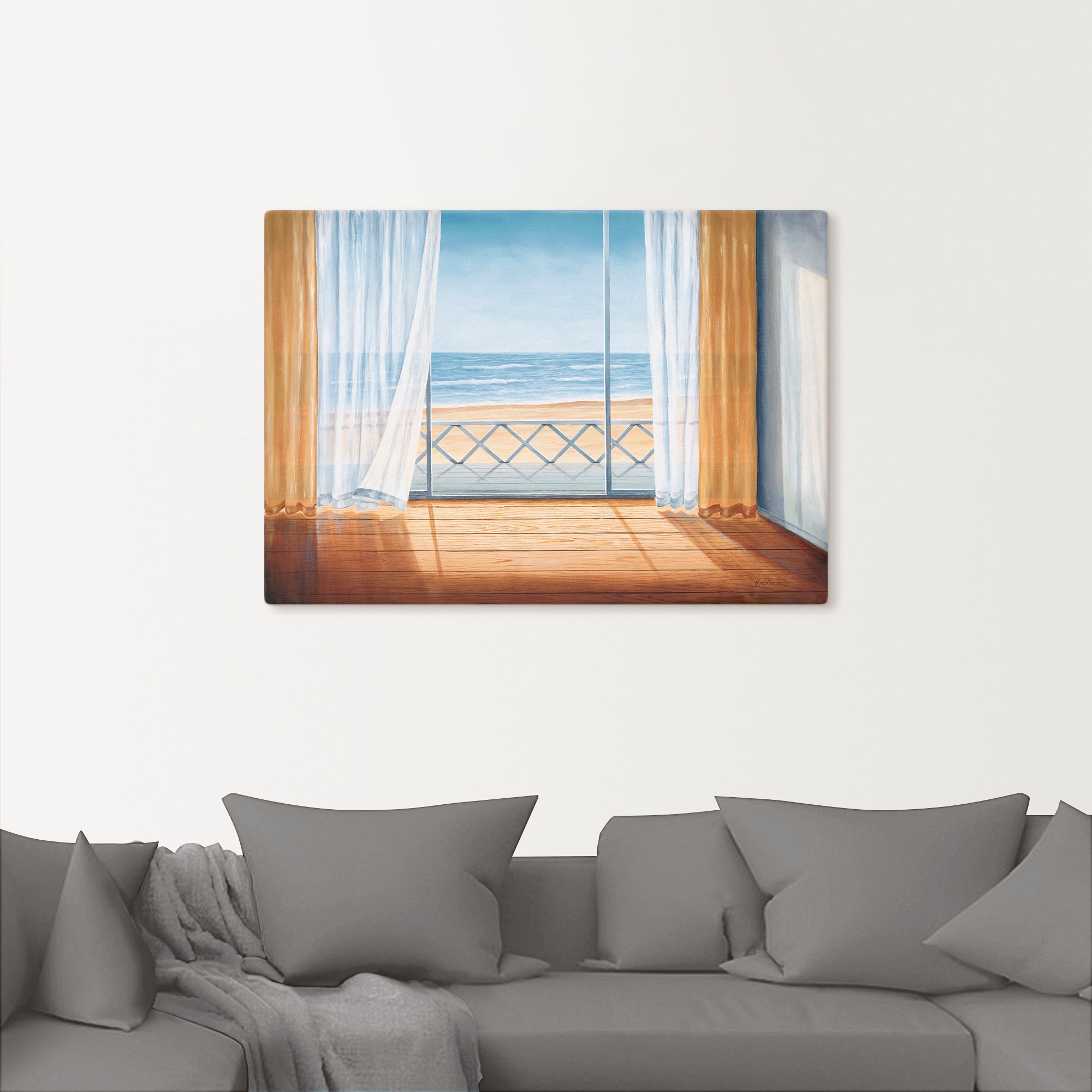 Artland Wandbild »Terrasse mit Meerblick« Fensterblick 1 Stk. tlg. als Alub günstig online kaufen