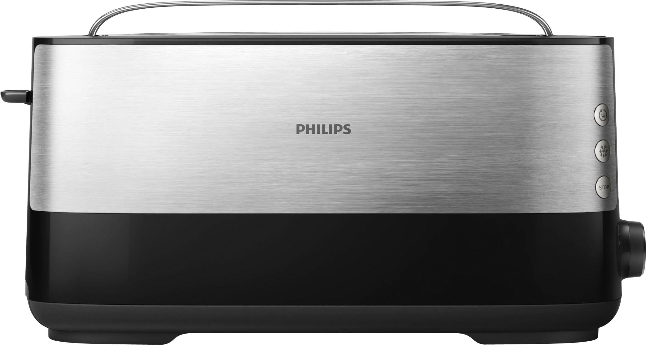 Philips Toaster »HD2692/90«, 1 langer Schlitz, für 2 Scheiben, 950 W, mit Aufwärm- und Auftaufunktion, integriertem Brötchenaufsatz