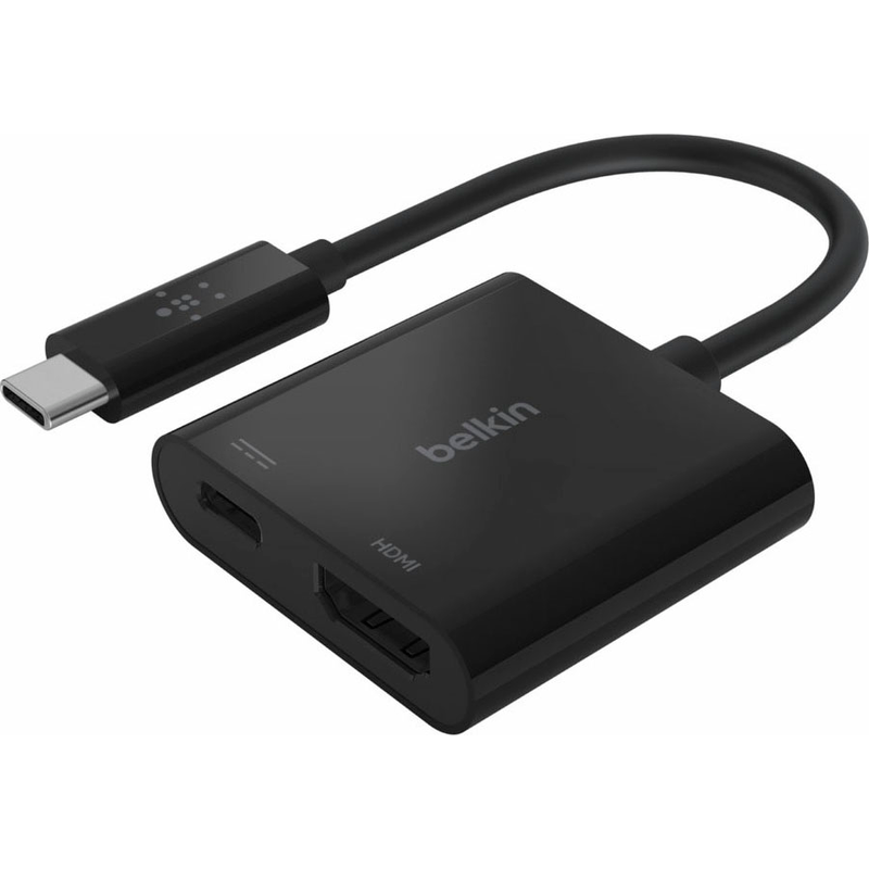 BELKIN Laptop-Adapter »USB-C auf HDMI-Adapter mit 60 W PD« USB Typ C zu USB Typ C 13 cm schwarz Schnelle, einfache Installation dank Plug & Play