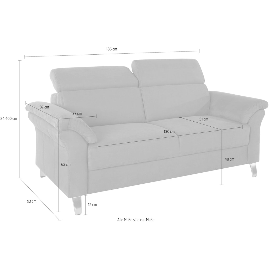 sit&more 2,5-Sitzer »Arngast«, inklusive Federkern und Kopfteilverstellung