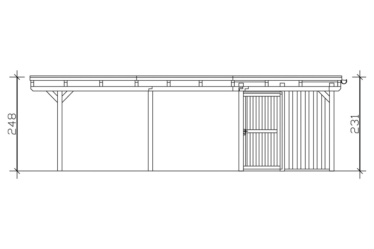 Skanholz Doppelcarport »Emsland«, Holz, 550 cm, weiß, mit Abstellraum, in versch. Farben