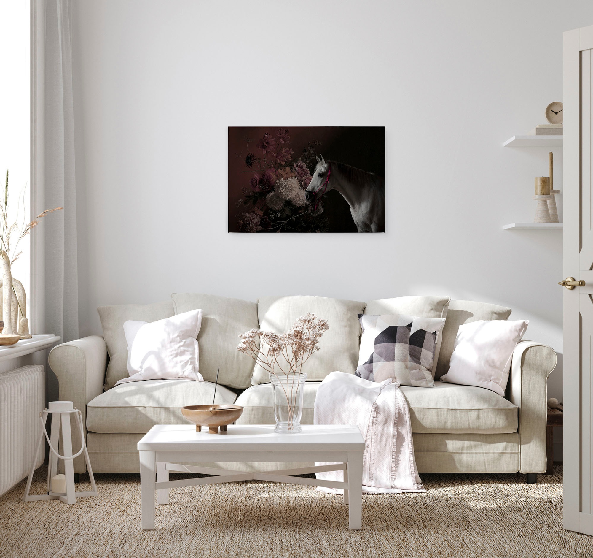 A.S. Création Leinwandbild »horses« Kunst | Tiere 1 Stk. tlg. Keilrahmen Bild Blumen Floral Pferd Leinwand-Bild Wohnzimmer modern