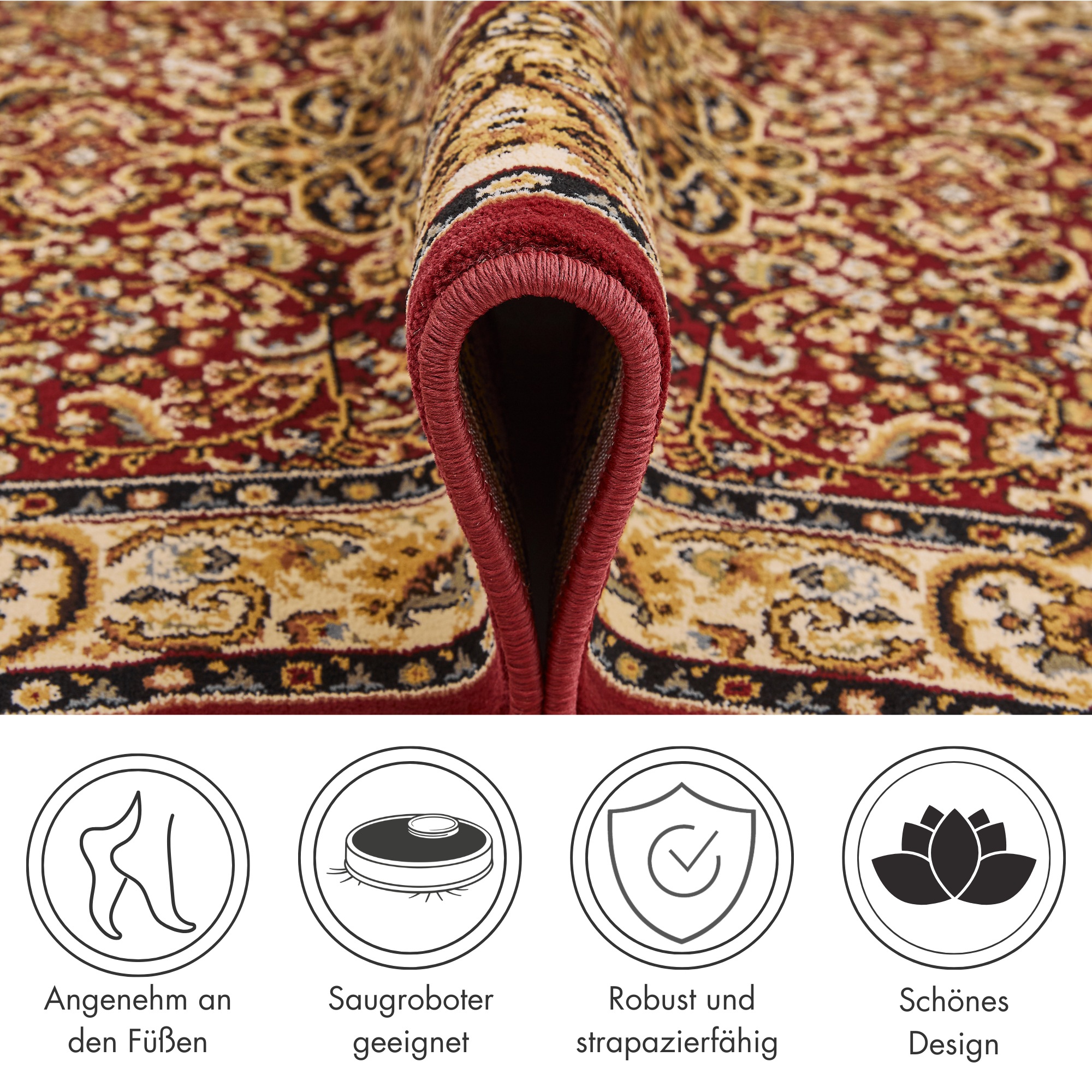 LUXOR living Teppich »Kendra«, rechteckig, 9 mm Höhe, Orient-Optik, Wohnzimmer