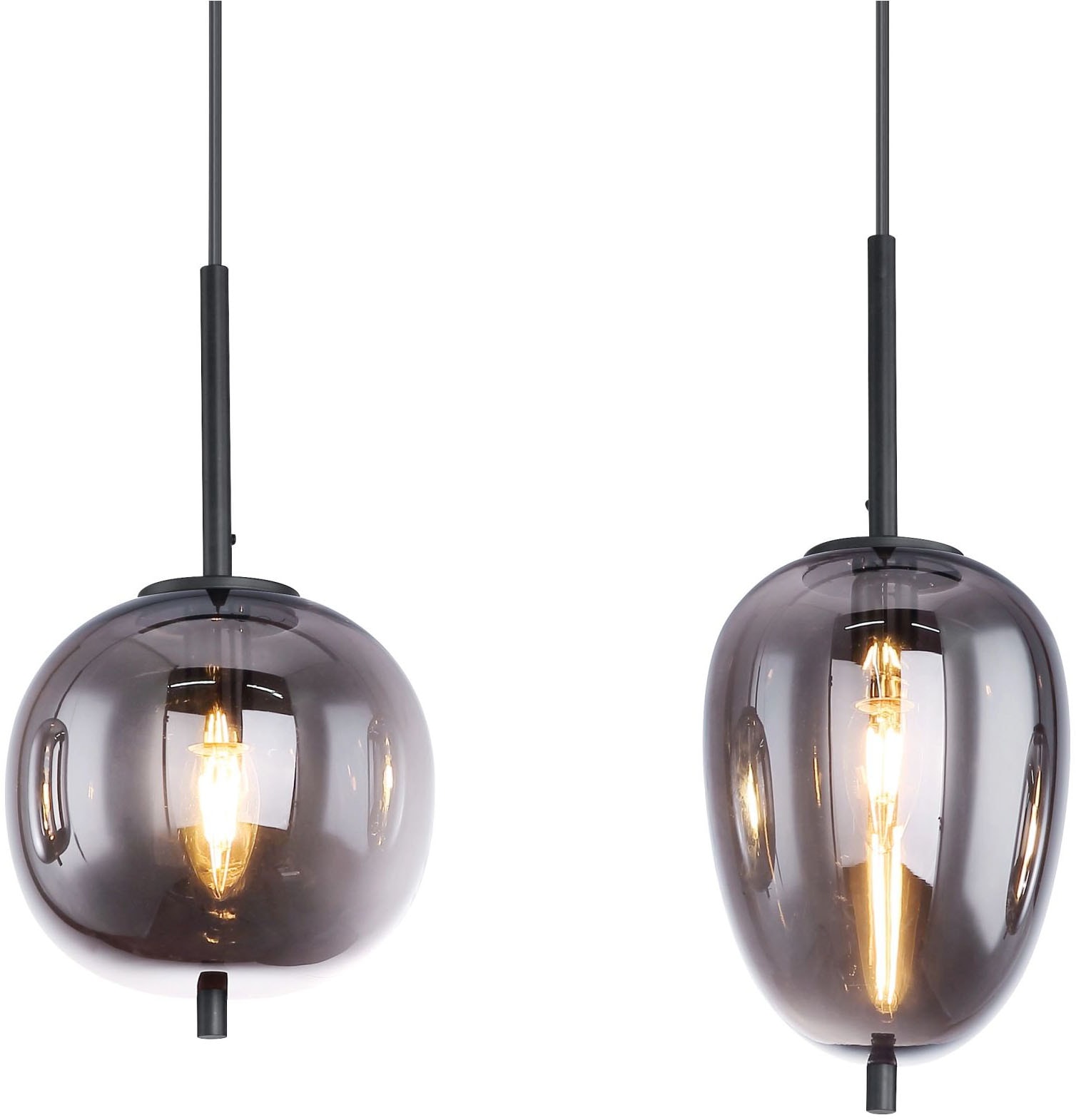 GLOBO LIGHTING Hängeleuchte »BLACKY«, Leuchtmittel E14 | ohne Leuchtmittel, unterschiedliche Gläser