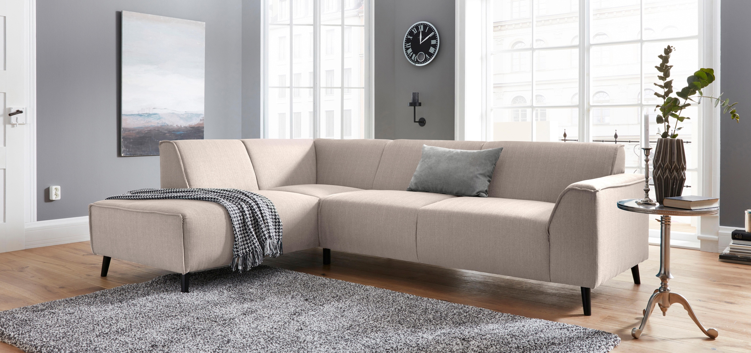 DOMO collection Ecksofa »Amora, inkl. Federkern für mehr Sitzkomfort, Breit günstig online kaufen