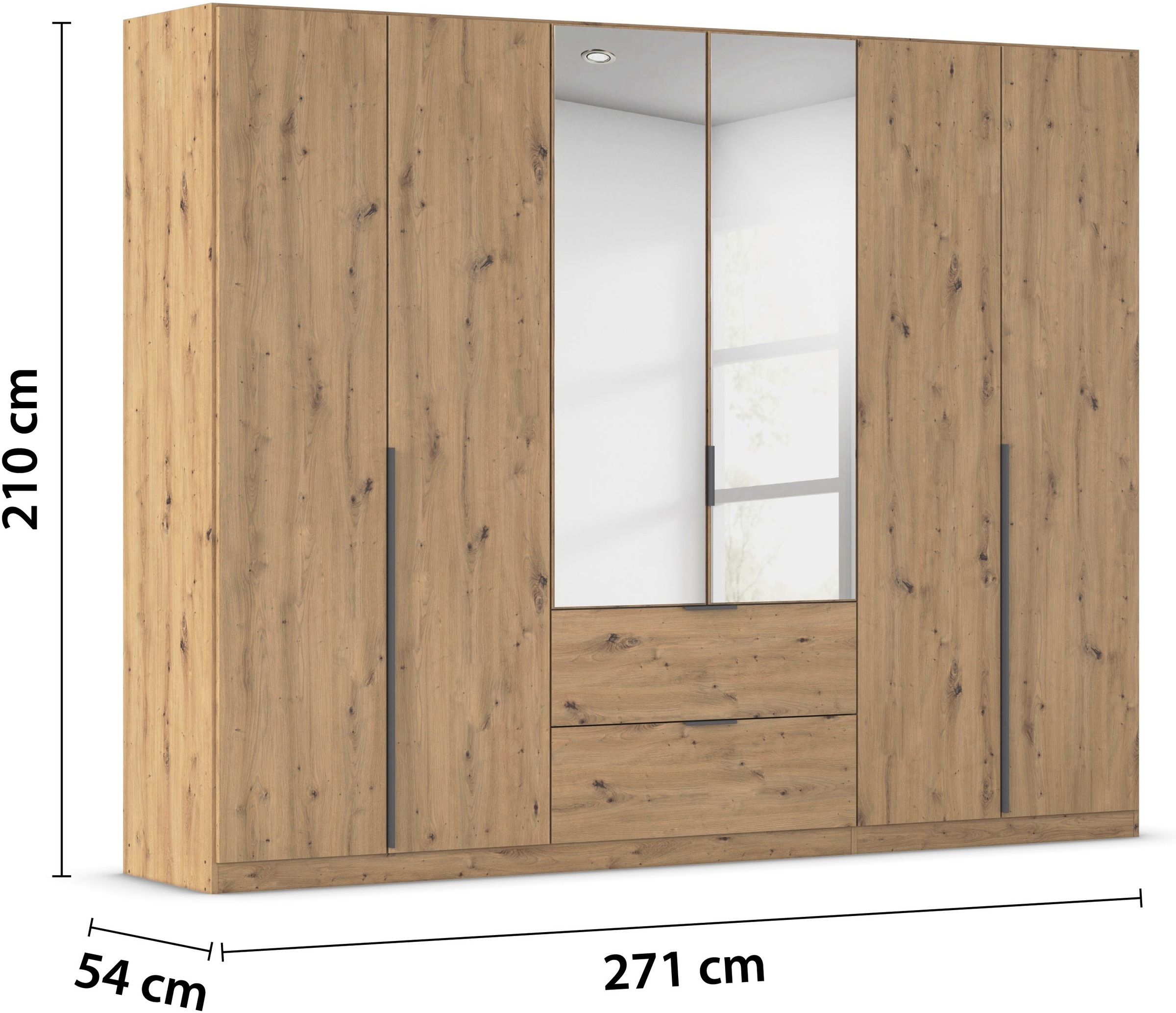 rauch Drehtürenschrank »Kleiderschrank Schrank Garderobe AGORDO mit Dekor- oder Hochglanzfront«, (in zwei Griff-Farben mit Dekor- oder Hochglanzfront), mit Außenschubkästen, in 6 Breiten und 2 Höhen MADE IN GERMANY
