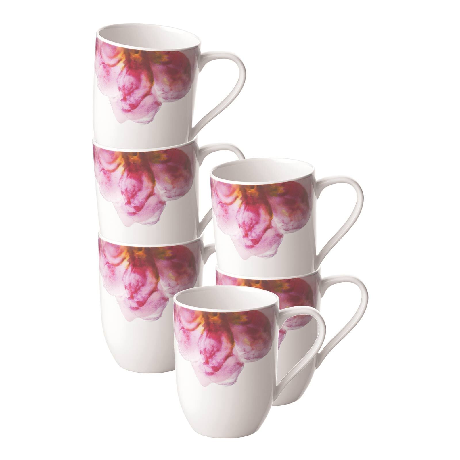 Villeroy & Boch Becher »Kaffeebecher Rose Garden 290 ml 6er Set bunt« günstig online kaufen