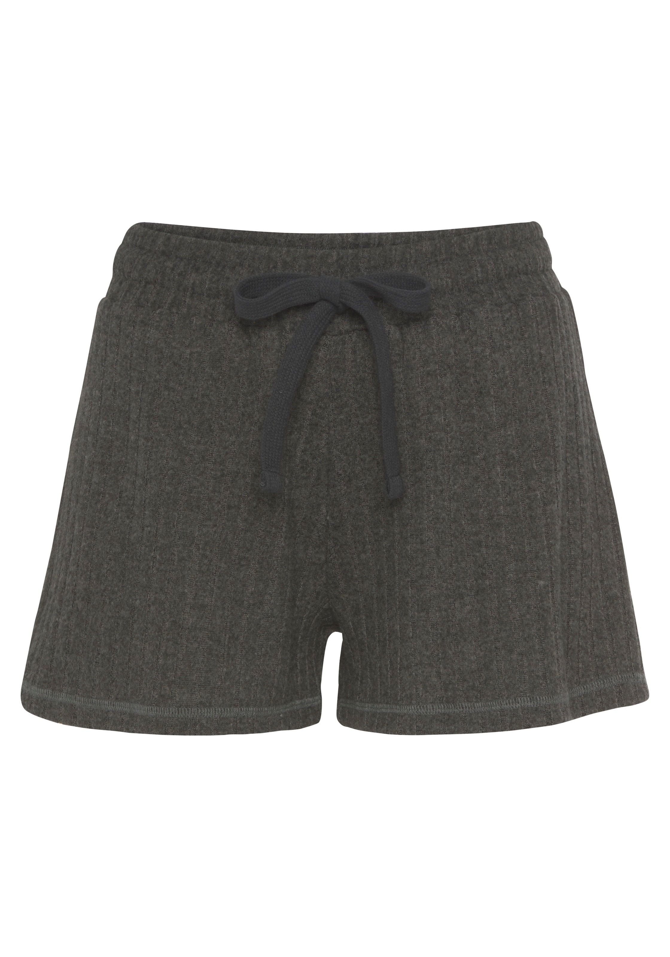 LASCANA Shorts »/ Loungeshorts/ Strickshorts«, meliert mit Bindeband, Loungewear