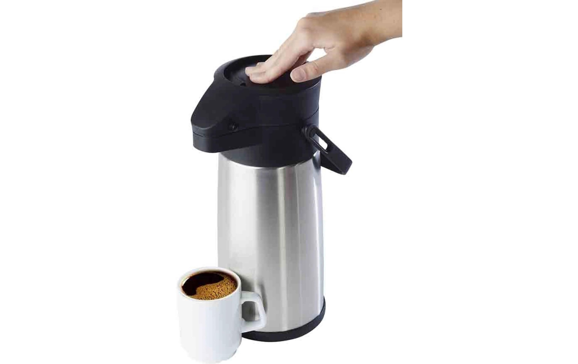 APS Isolierkanne »Budget« 2,2 l Dreh-Pumpknopf, für bis zu 17 Tassen Kaffee, doppelwandige Isolierung