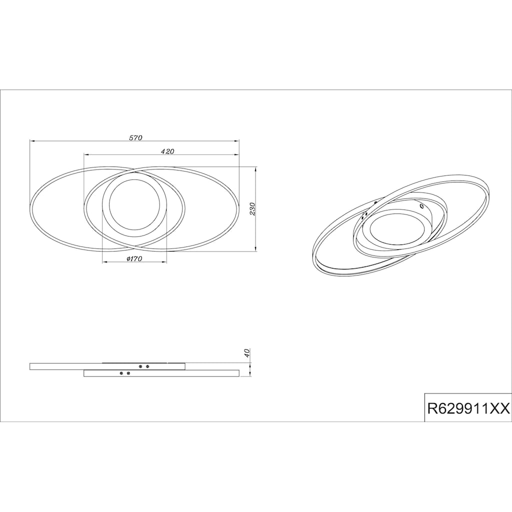 TRIO Leuchten LED Deckenleuchte »Galaxy«, 1 flammig-flammig