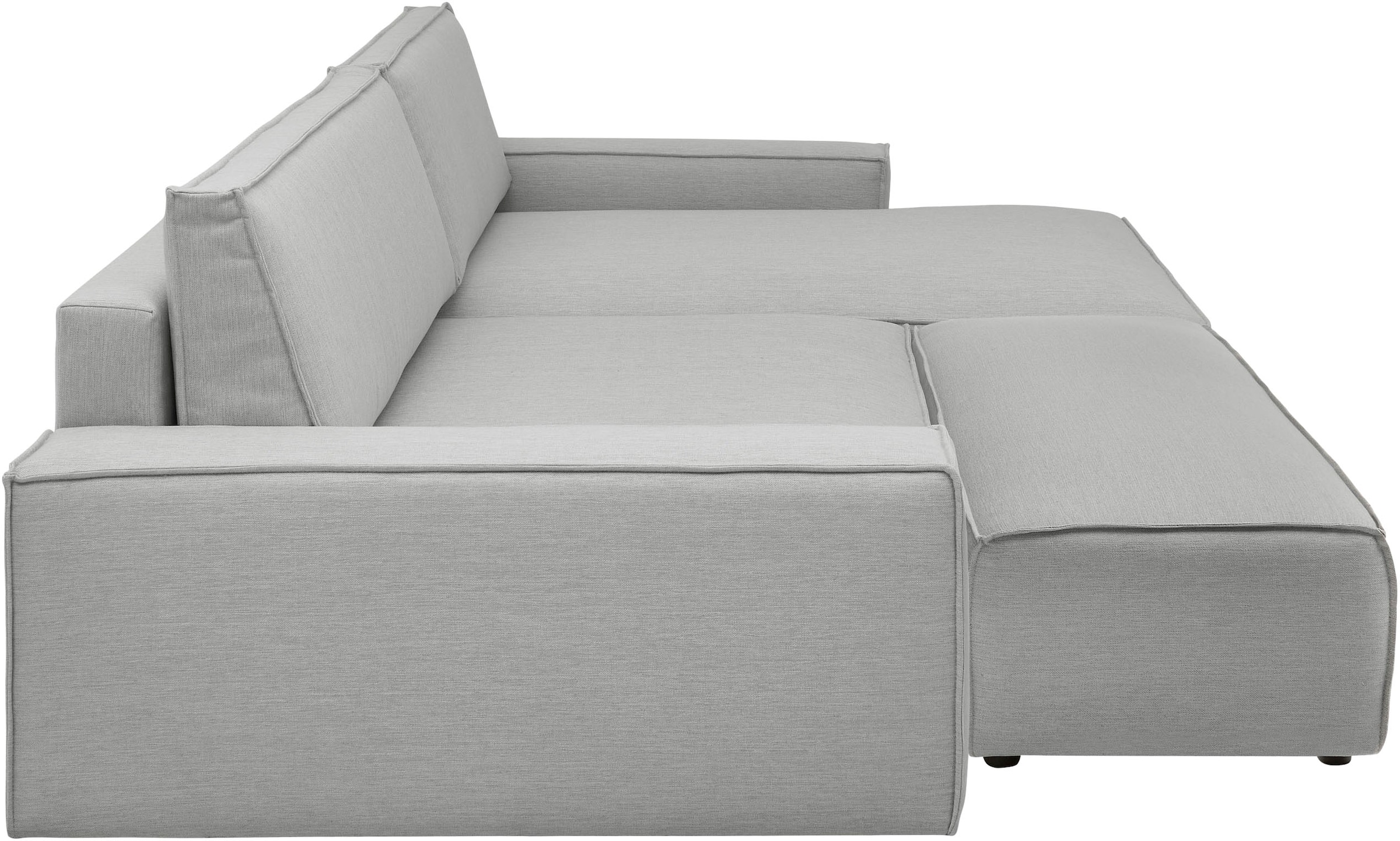 Home affaire Polsterecke »NEU: SHERWOOD XXL tief, L-Form mit Schlaffunktion, Big-Sofa mit Hocker«, (Set, 2 St.), stellbar zum Schlafsofa (Krokodilverbinder), Cord, Leinenoptik
