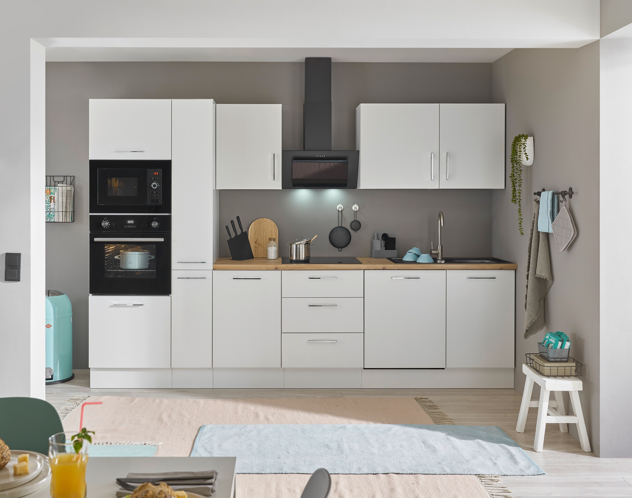 BASIC by Balculina Küchenzeile »Turin«, Breite 310 cm, wahlweise mit E-Geräten