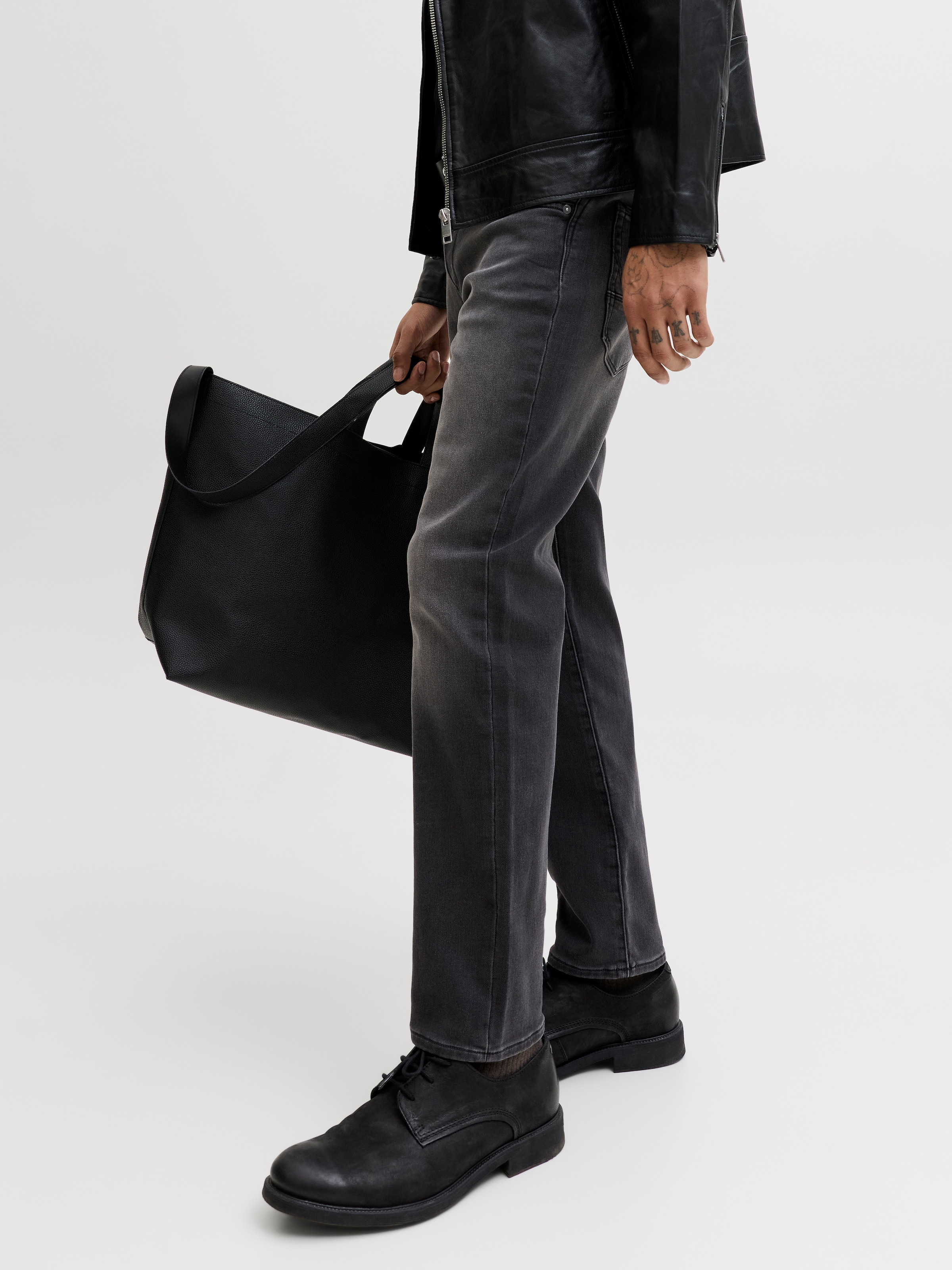 Jack & Jones Tapered-fit-Jeans »JJIMIKE mit Stretch, Used-Look und bequemer Passform« mit Abriebeffekten