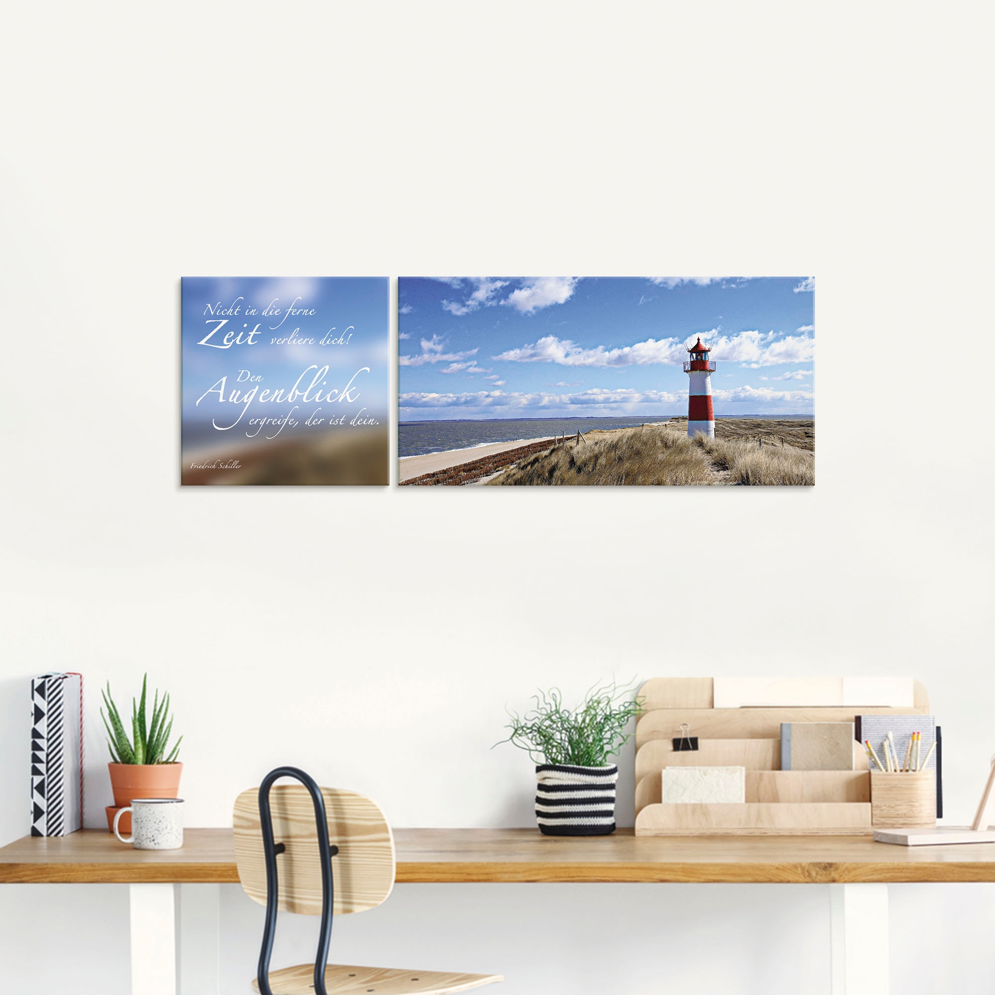 Artland Glasbild "Zitatenbild, Leuchtturm Sylt", Sprüche & Texte, (2 St.), günstig online kaufen