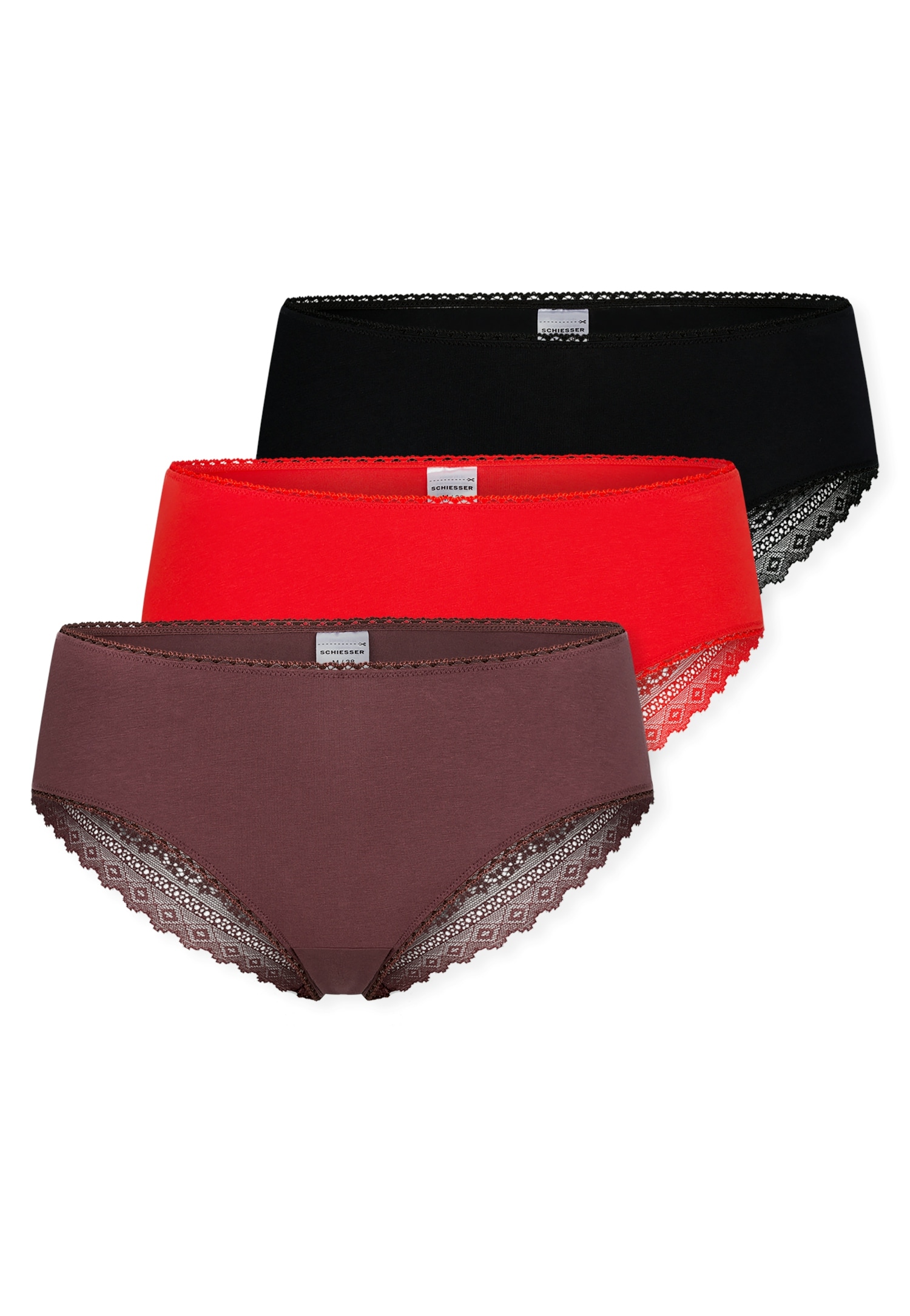 Schiesser Brasilslip »Modern Multipacks« Spitzenbänder, Single-Jersey, Baumwollmischung