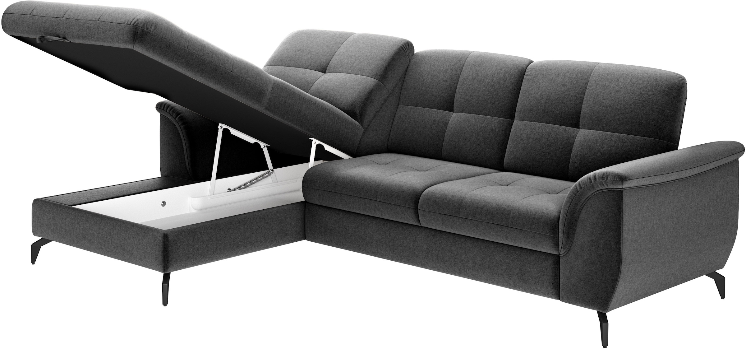 sit&more Ecksofa »Zora L-Form«, wahlweise mit Bettfunktion und Bettkasten