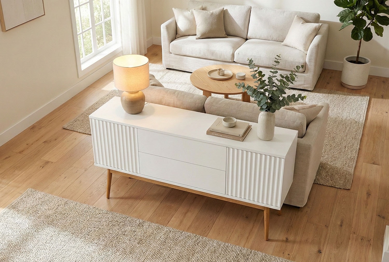 Jahnke Sideboard »GRACE SB 150« Sideboard, 2 Türen & 2 Schubladen, Skandi-Design, Breite: 150 cm