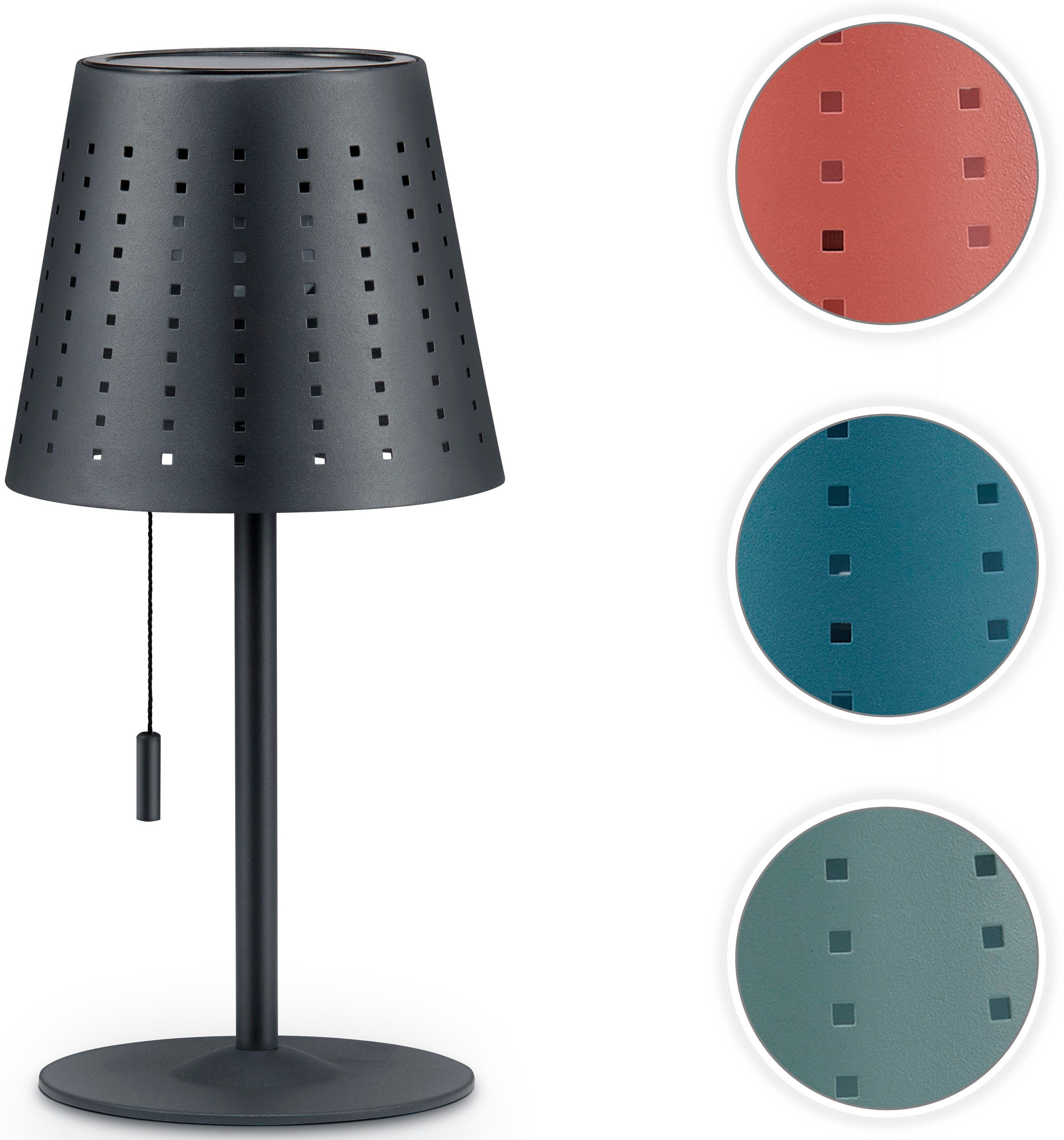 Paco Home Tischleuchte »LARA«, Outdoor LED Akku Metall Aufladbar Zugschalte günstig online kaufen