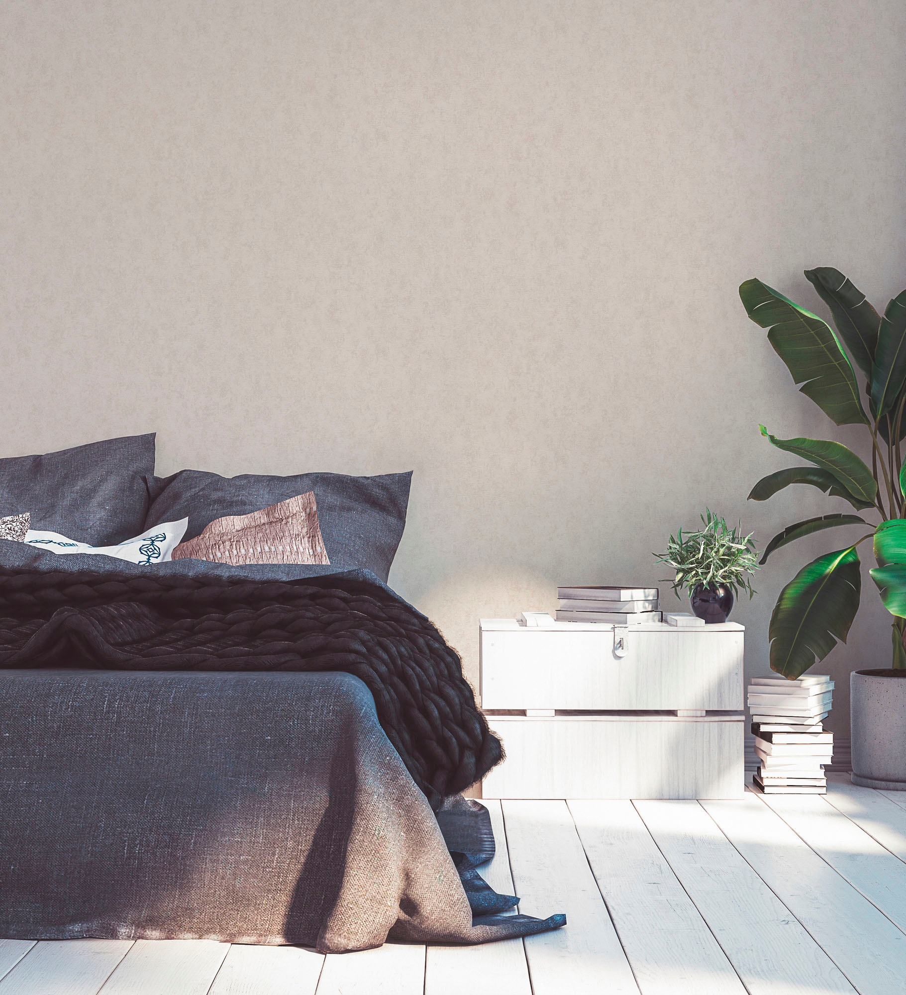 A.S. Création Vliestapete »Hygge«, unifarben-Ton-in-Ton-einfarbig, Tapete einfarbig Tapete Uni Tapeten Wohnzimmer Schlafzimmer Küche Flur