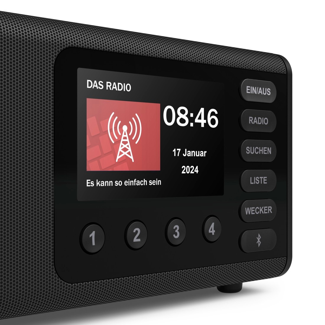 Hama Digitalradio (DAB+) »Digitalradio mit DAB+ FM Bluetooth und Wecker« ( Digitalradio (DAB+) 5 W) 4,3 Zoll TFT Display, große Tasten, Direktwahltasten