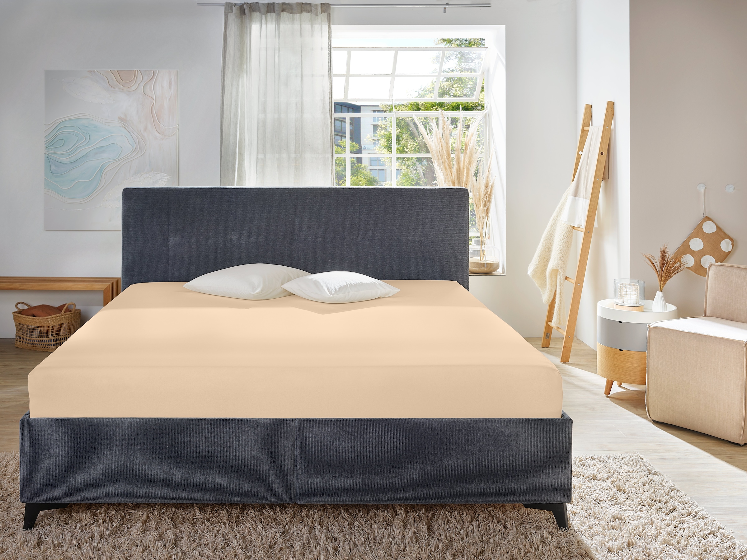 Primera Spannbettlaken »Mako-Feinjersey Spannbetttuch« Geeignet für Standardmatratzen bis 22 cm, 100% Baumwolle