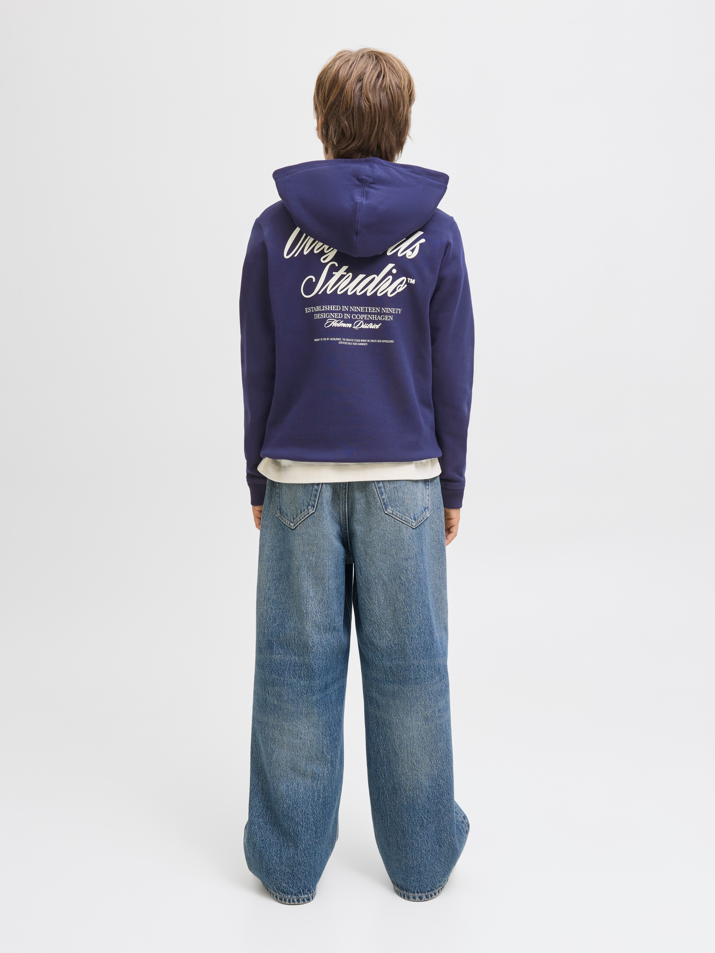 Jack & Jones Junior Kapuzensweatshirt »JORNORREBRO TYPO BACK SWEAT HOOD SN JNR«