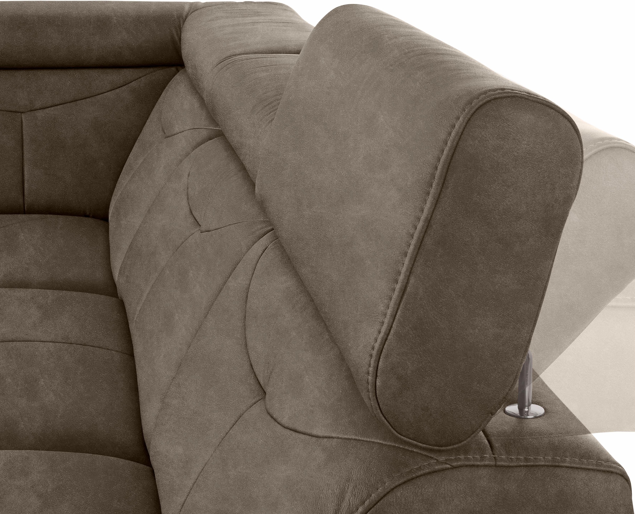 exxpo - sofa fashion Ecksofa »Spring, super bequem und komfortabel mit Armteil- und Kopfteilfunktion«, wahlweise mit Bettfunktion und Bettkasten, L-Form