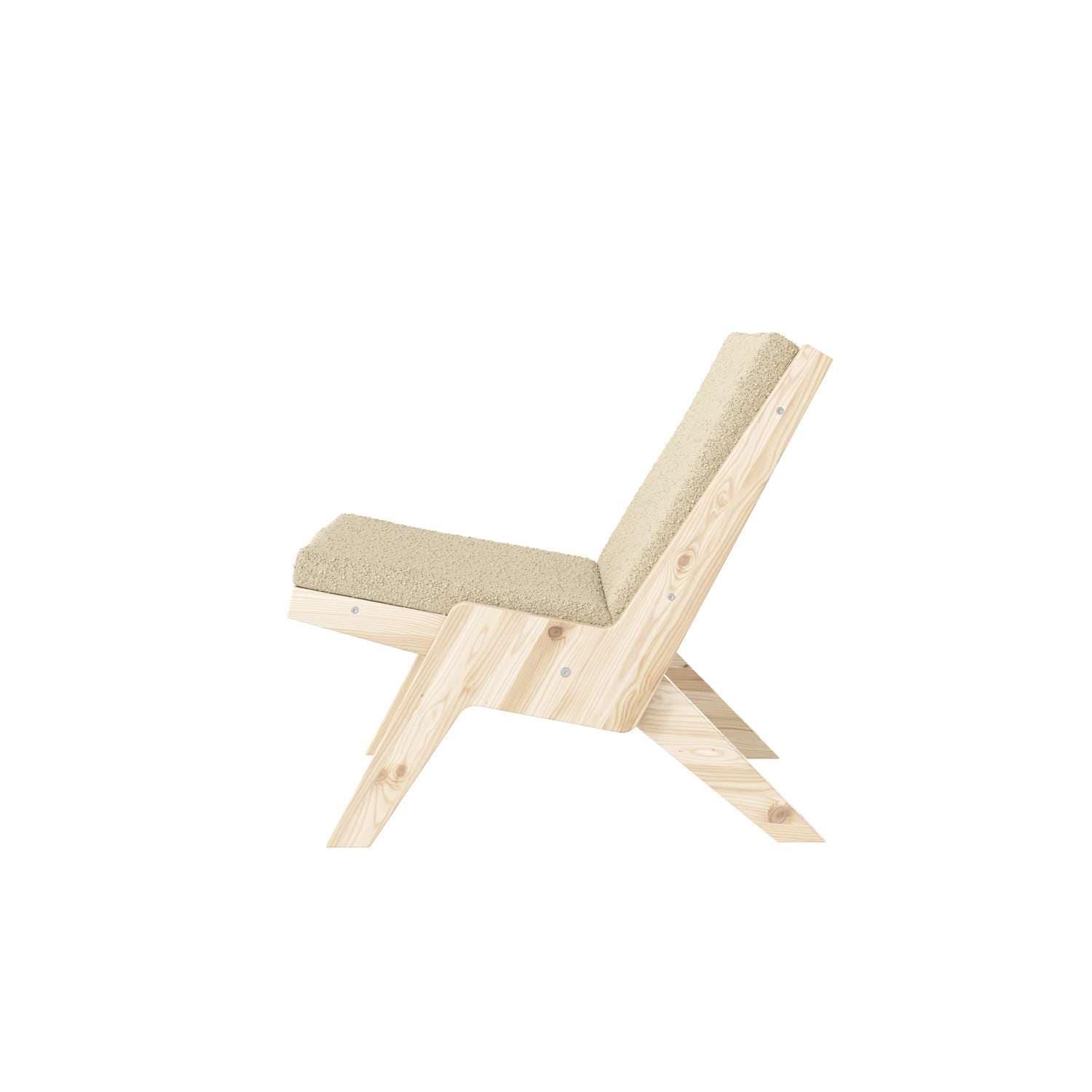 Karup Design Loungesessel »Sway Lounge Chair, ohne Armlehnen, aus FSC®-zertifiziertem Massivholz« Matratze mit Bouclé-Bezug in mehreren Farben, Made in Europe