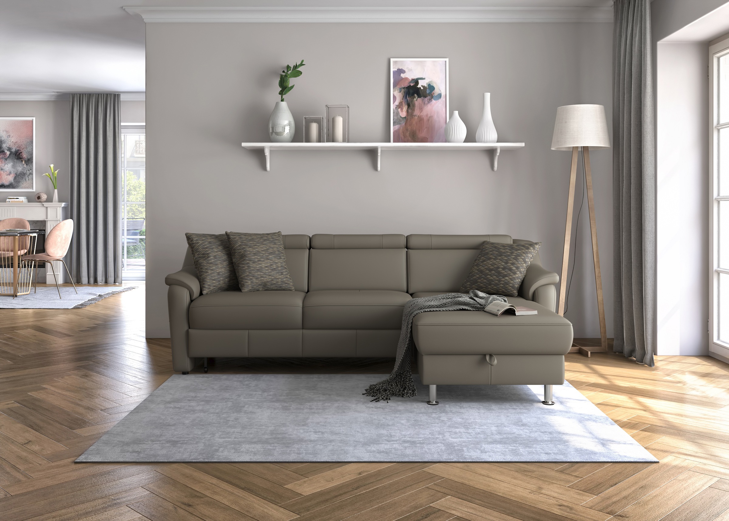 sit&more Ecksofa »Freetown L-Form«, inklusive Kopfteilverstellung und komfortablem Federkern