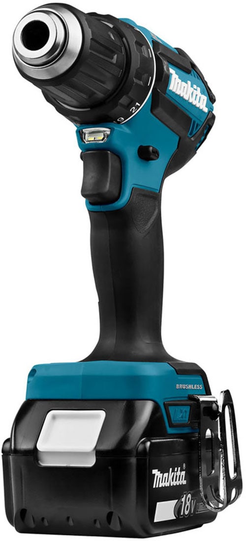 Makita Akku-Bohrschrauber »DDF485RFJ«, inkl. 2 Akkus 18V/3Ah, Ladegerät und Koffer