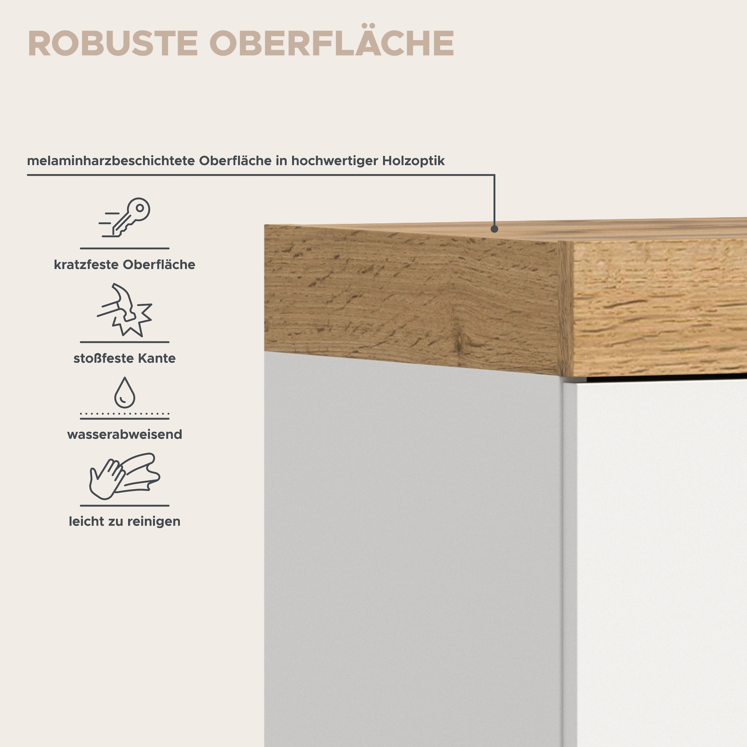 OTTO home Sekretär »MAMBO, Höhe 122cm, Home-Office-Schreibtisch, PC-Schrank« 2 Türen, 1Klappe, 7 Fächer, 1 Schubkasten, 3 höhenverstellbare Böden,  Multifunktional mit viel Stauraum, klappbare Tischfläche