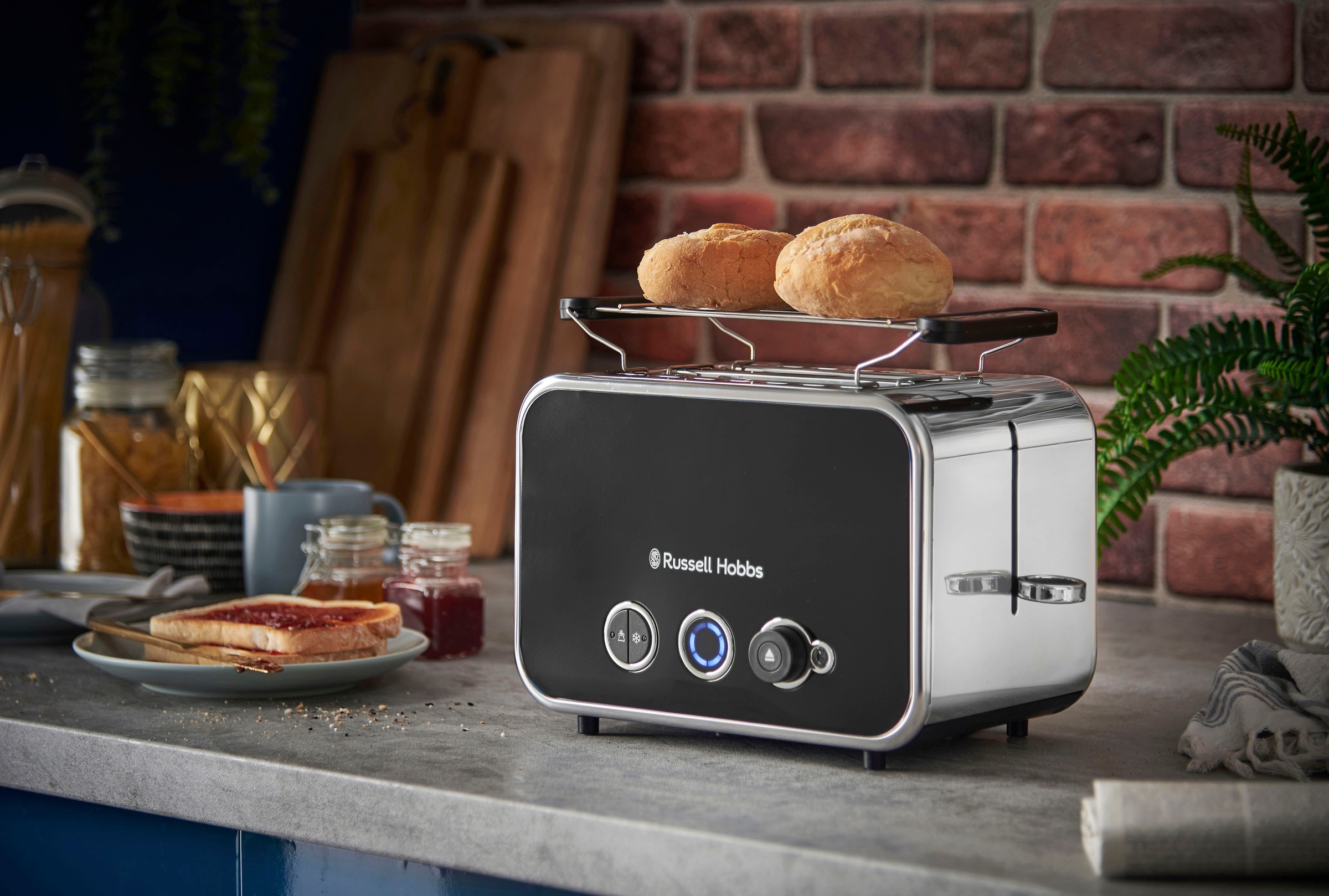RUSSELL HOBBS Toaster »Distinctions Schwarz 26430-56«, 2 kurze Schlitze, für 2 Scheiben, 1600 W